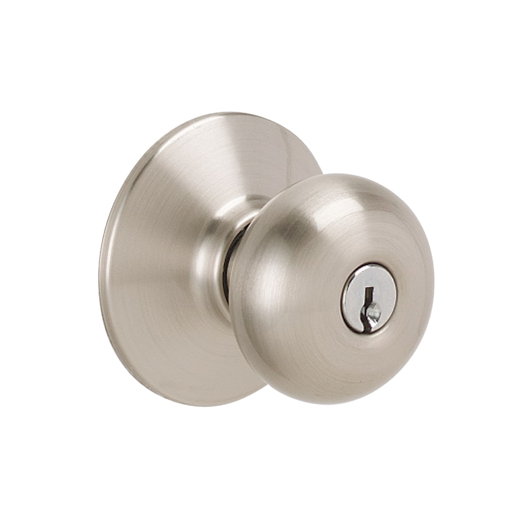 Schlage Plymouth Satin Nickel Exterior Keyed Entry Door Knob - Stu's Home Improvement Outlet