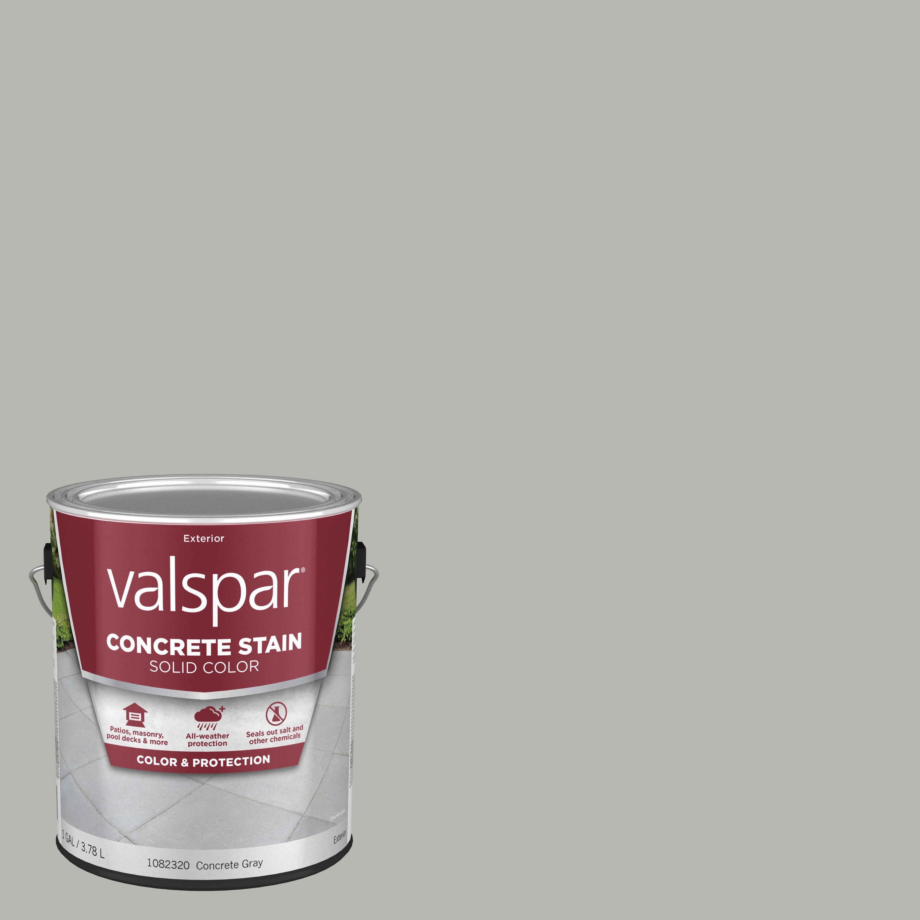 Valspar Concrete Gray Water-based Flat Concrete Stain and Sealer (1-Gallon)
