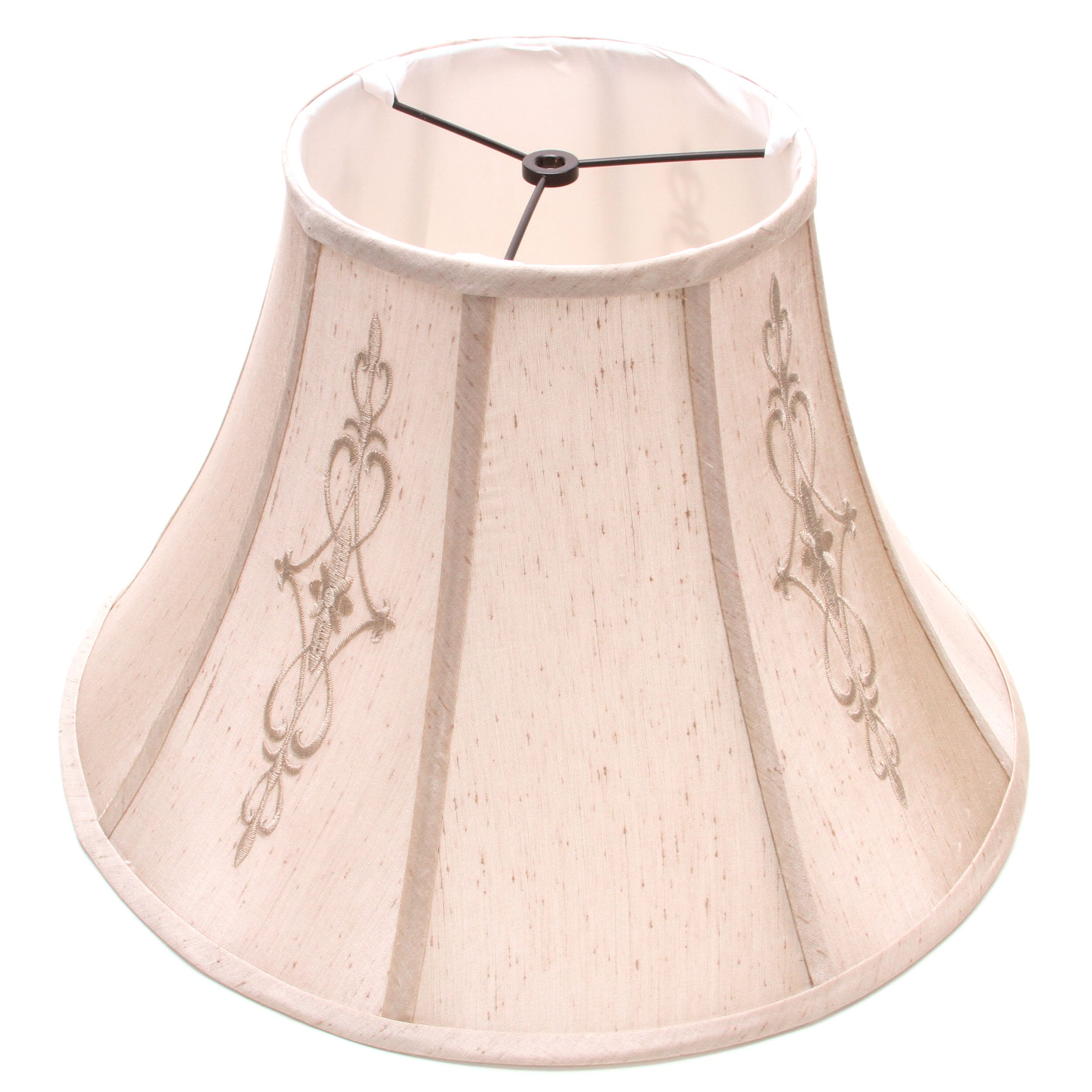 allen + roth 12-in x 17-in Beige Fabric Bell Lamp Shade