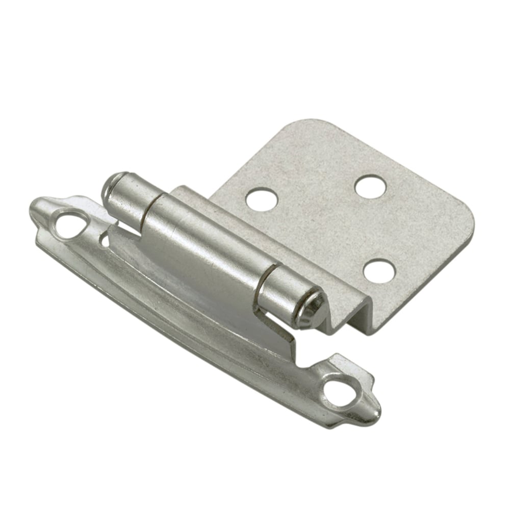 RELIABILT 200-Degree 3/8-in Inset Surface Self-closing Satin Nickel Cabinet Hinge, 1 Pair (2-Pieces)