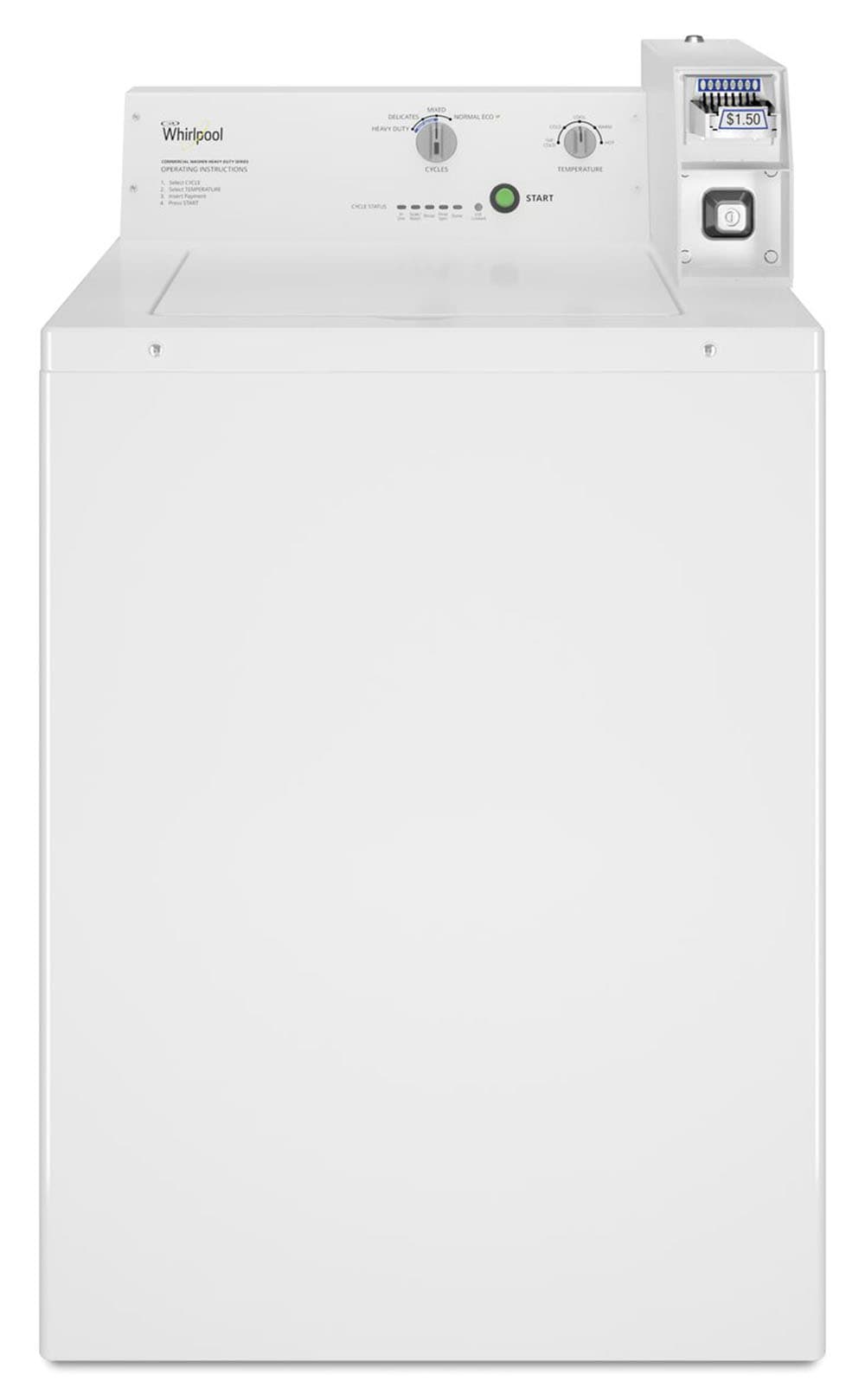 Whirlpool Commercial 3.3-cu ft Coin-Operated Top Load Commercial Washer (White) (CAE2745FQ)