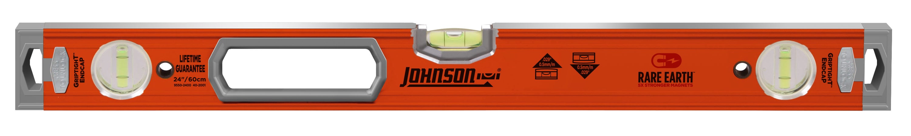Johnson Level Aluminum 24-in 3 Vial Magnetic Box Beam Level