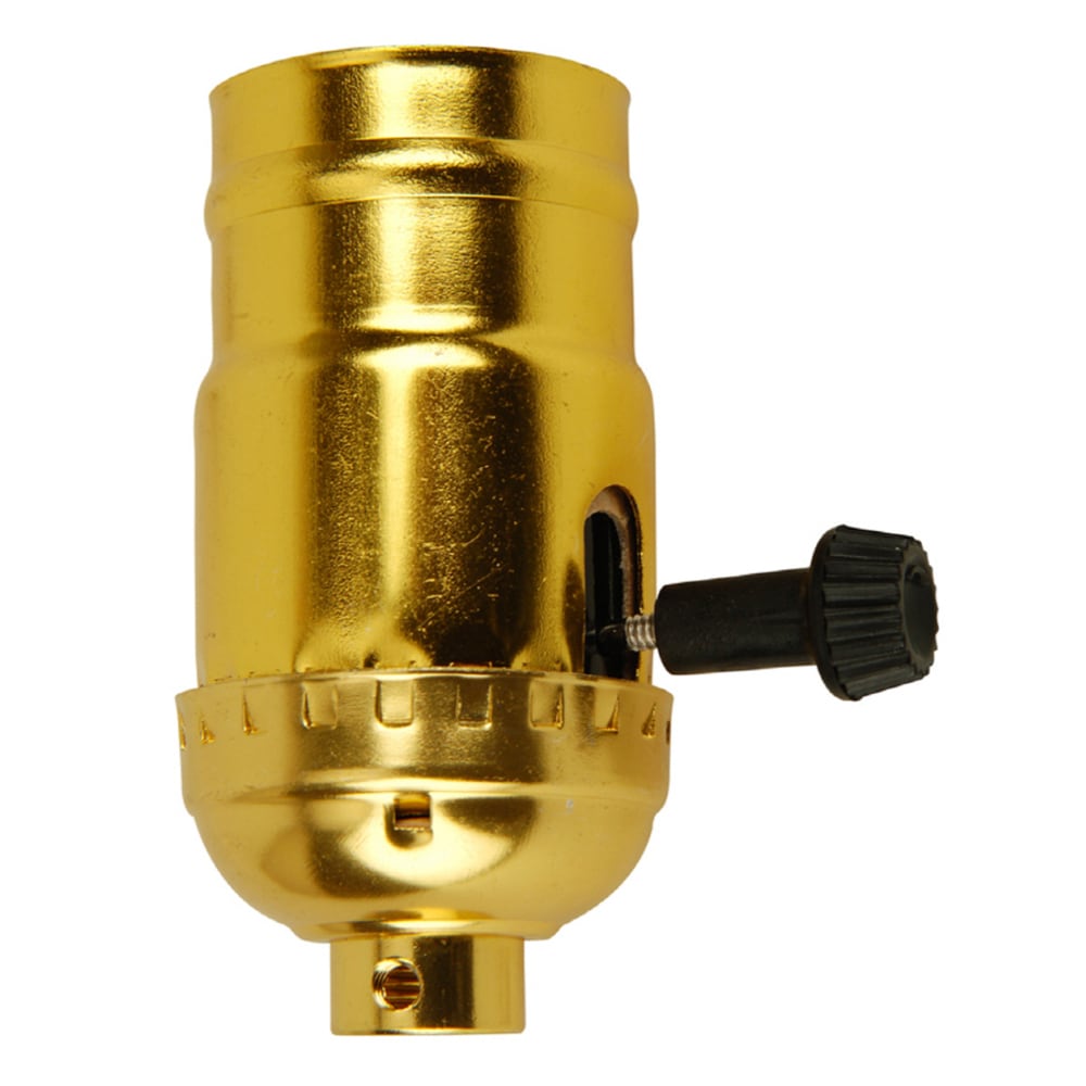Project Source 3-Way 60-Watt Plastic Turn Knob Lamp Socket, Gold