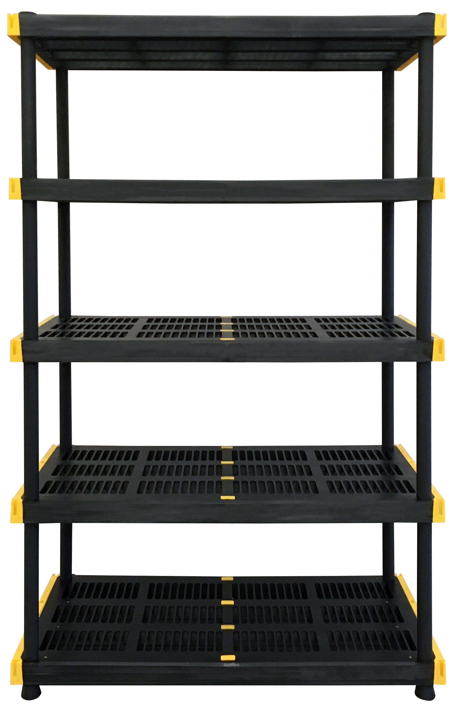 Project Source Commander Plastic Heavy Duty 5-Tier Utility Shelving Unit (48-in W x 20-in D x 72-in H), Black, (200-lb Capacity Per Shelf)