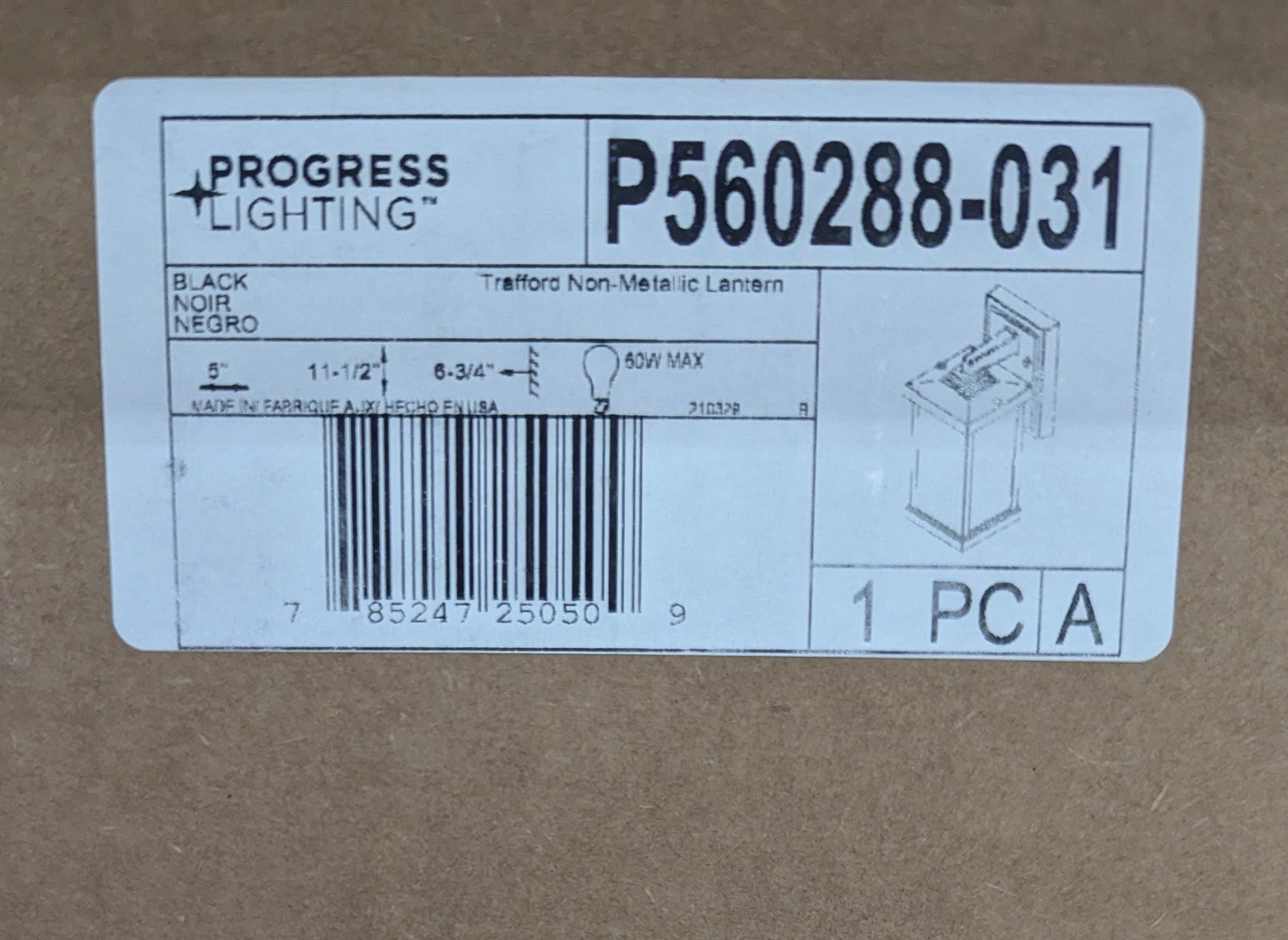 Trafford Non-Metallic Lantern 1-Light Textured Black Frosted Shade Traditional Outdoor Wall Lantern Sconce