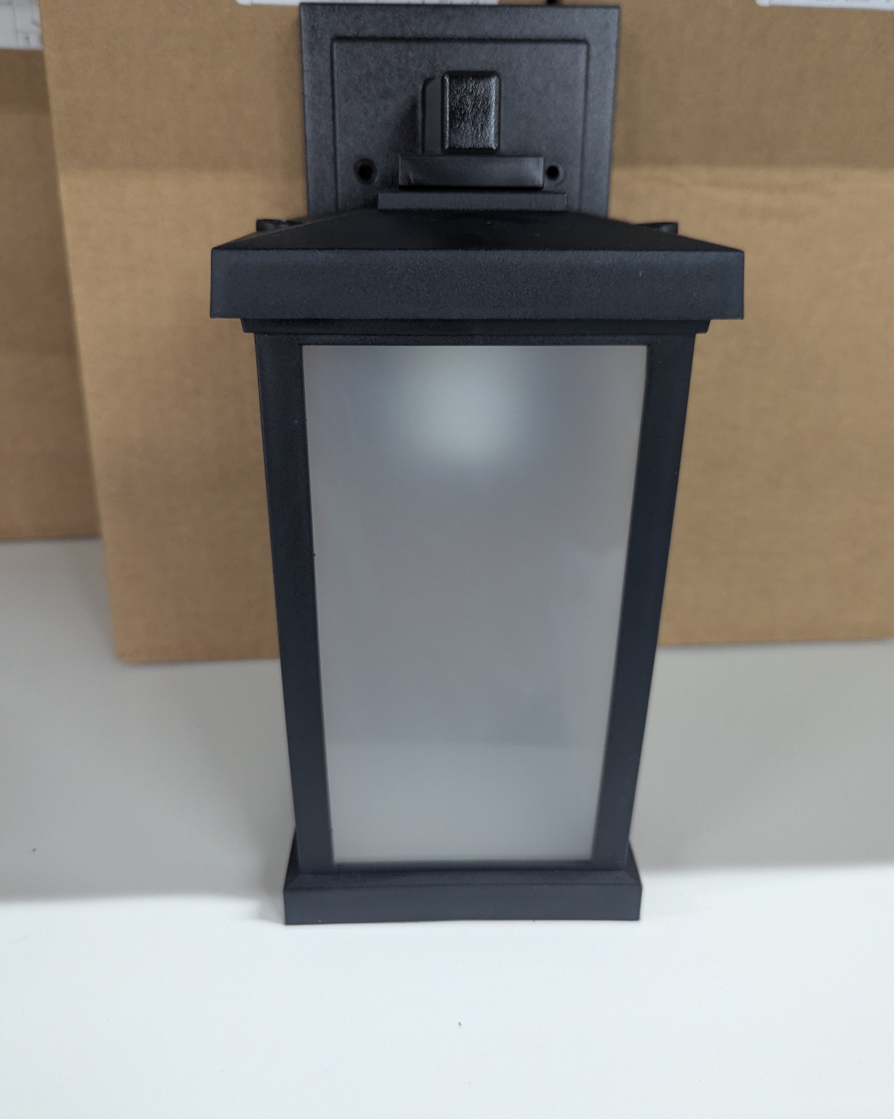 Trafford Non-Metallic Lantern 1-Light Textured Black Frosted Shade Traditional Outdoor Wall Lantern Sconce