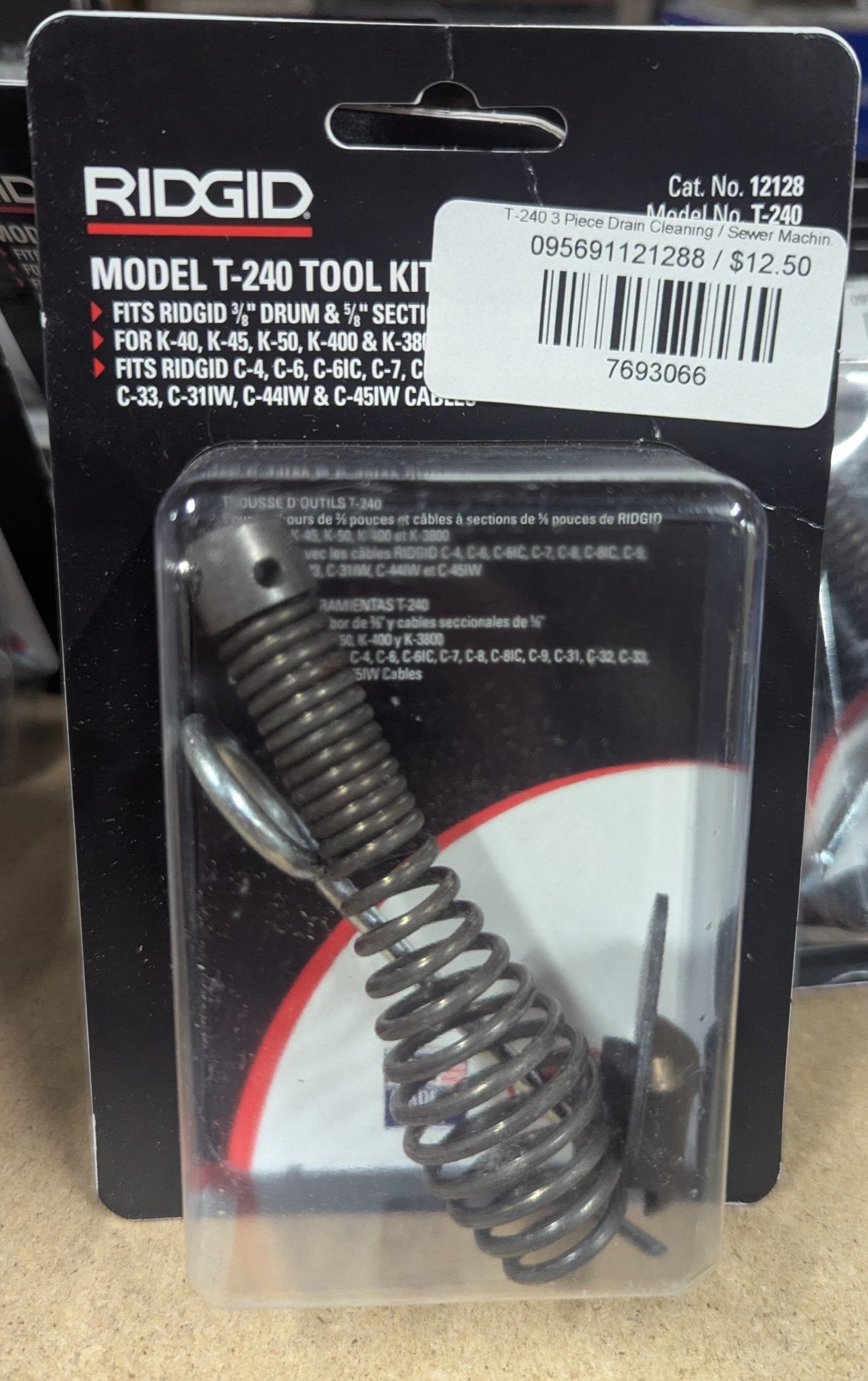 T - 240 3 Piece Drain Cleaning / Sewer Machine Cable Attachment Set Includes T - 202 Bulb Auger, T - 211 Spade + A - 13 Pin Key - Stu's Home Improvement Outlet