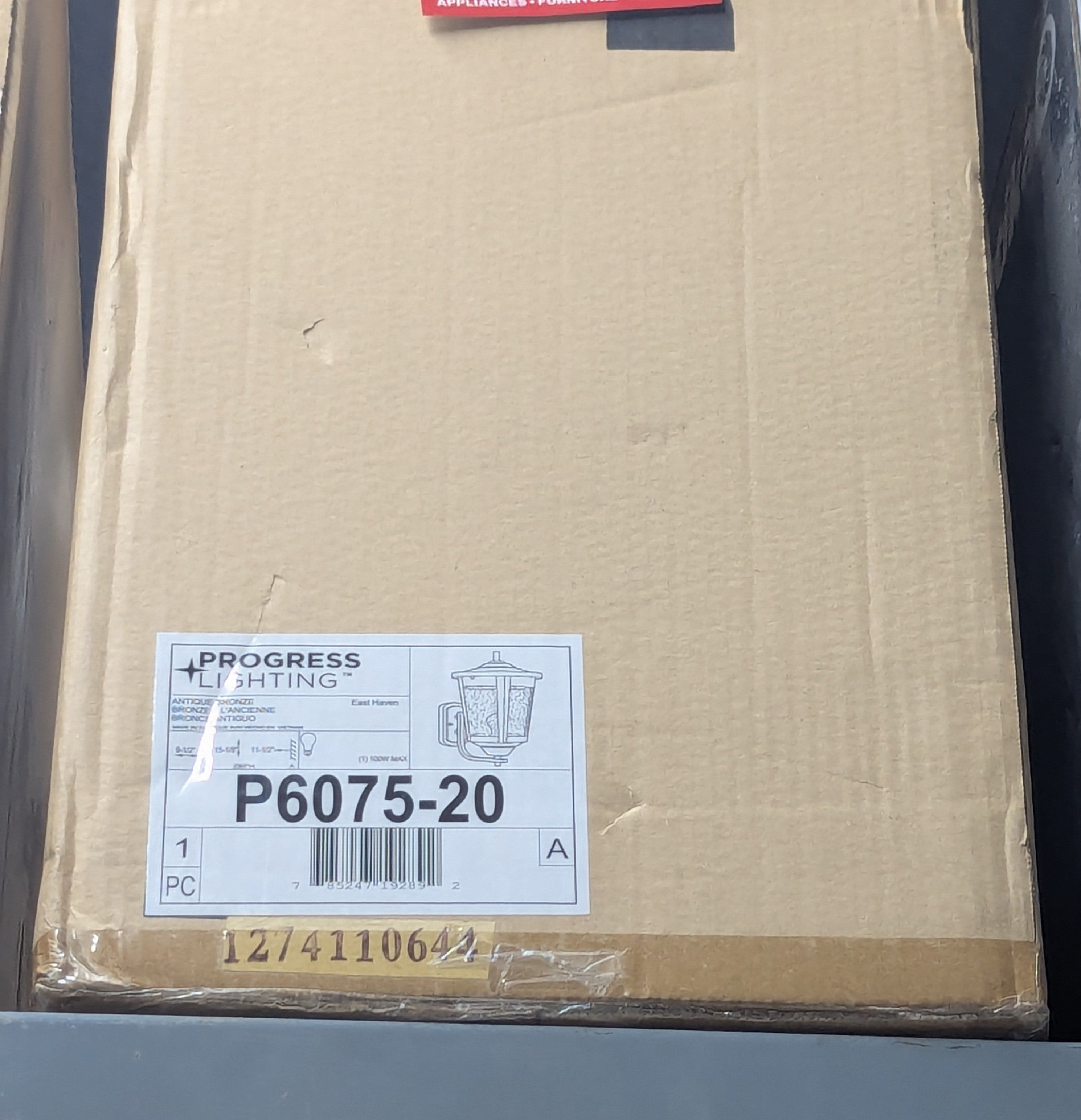 East Haven Collection 1-Light Antique Bronze Clear Seeded Glass Transitional Outdoor Large Wall Lantern Light