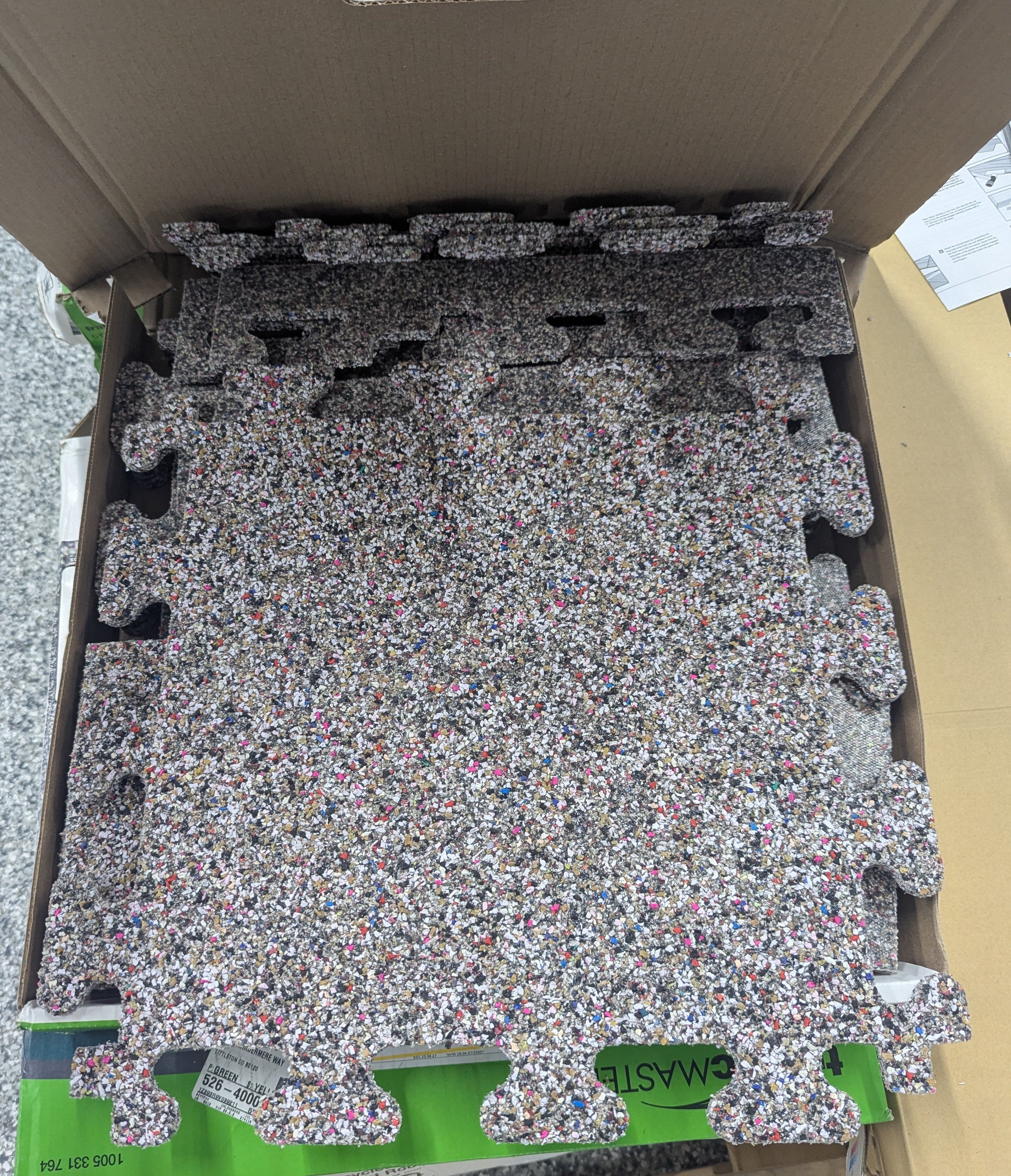 18 in. x 18 in. Rubber Gym/Exercise Flooring Tiles with Nike Grind (14.32 sq. ft.) (6-Pack) Colors will Vary