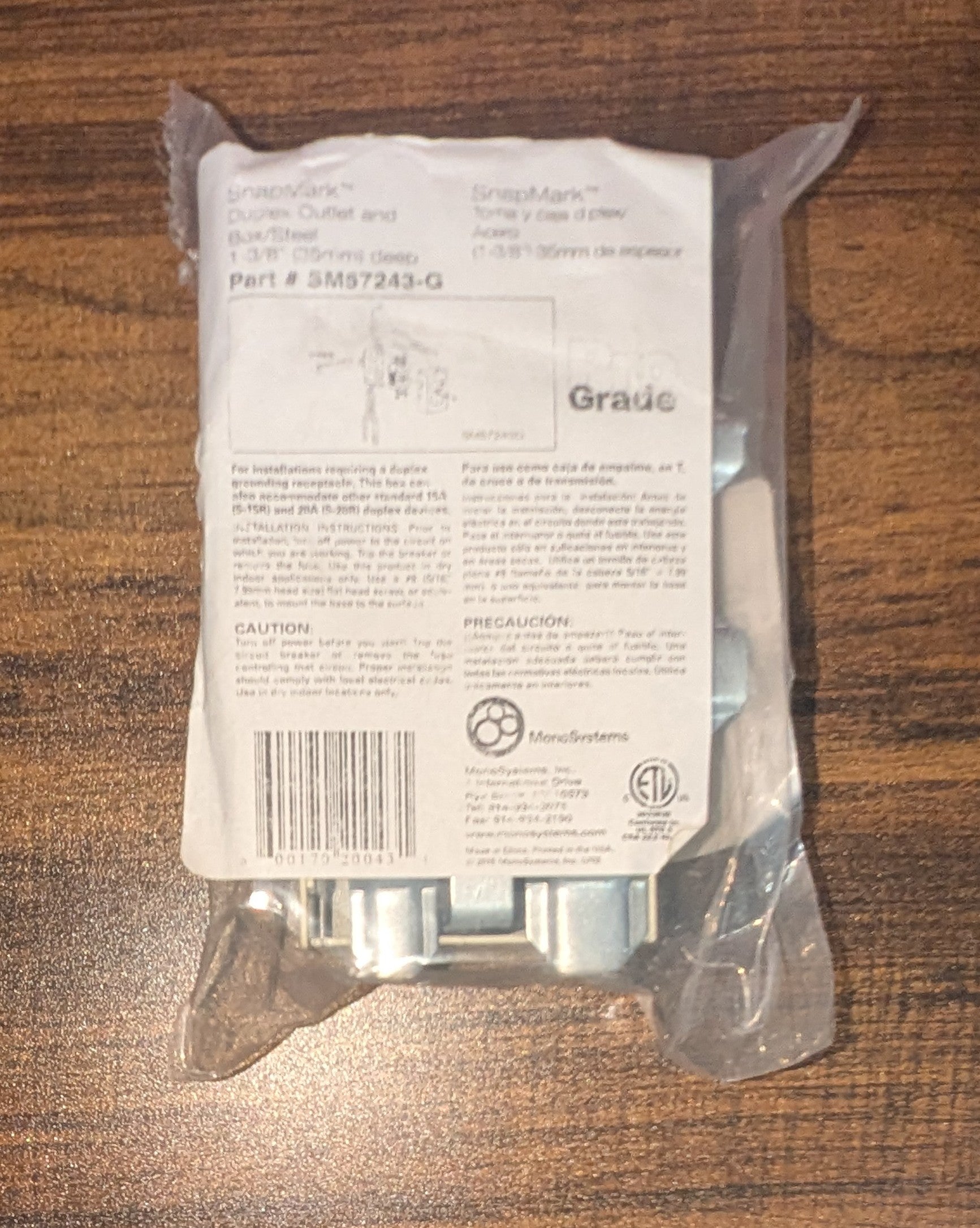 MonoSystems 1-Gang Metal New Work/Old Work Rectangular Electrical Box