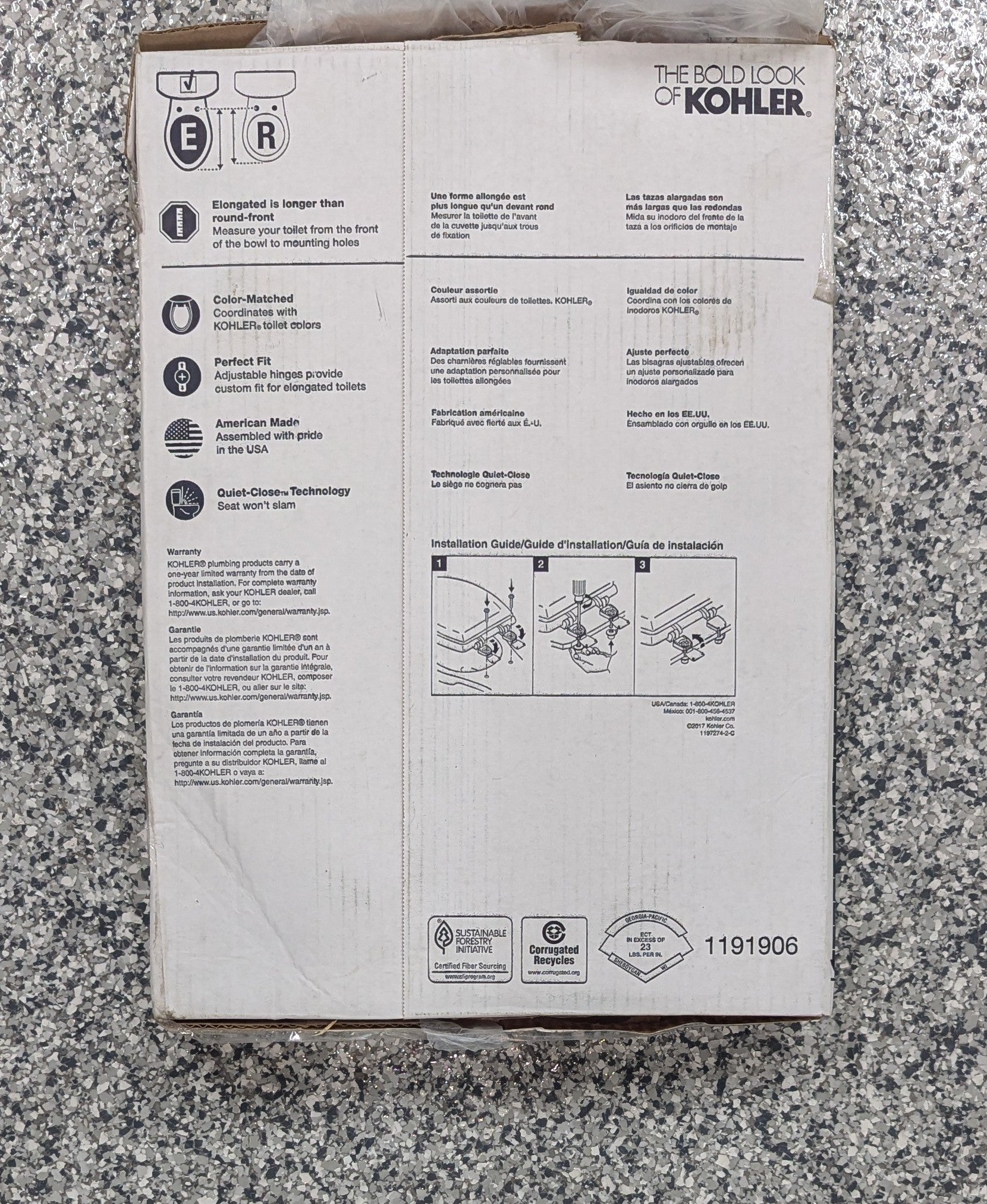 KOHLER Stonewood Elongated Toilet Seat White