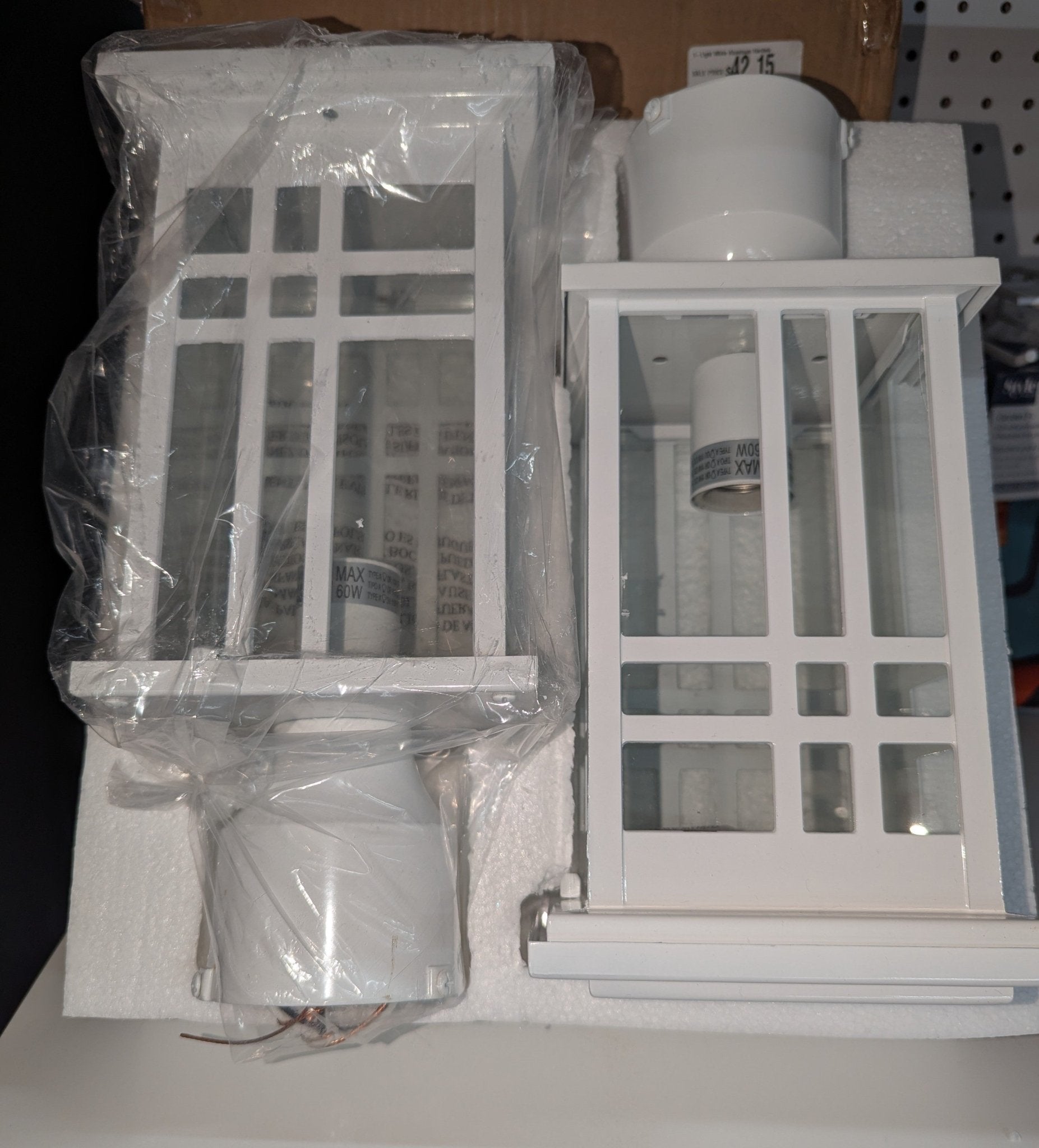 1 - Light White Aluminum Hardwired Outdoor Weather Resistant Post Light Set with No Bulbs Included (2 - Pack) - Stu's Home Improvement Outlet