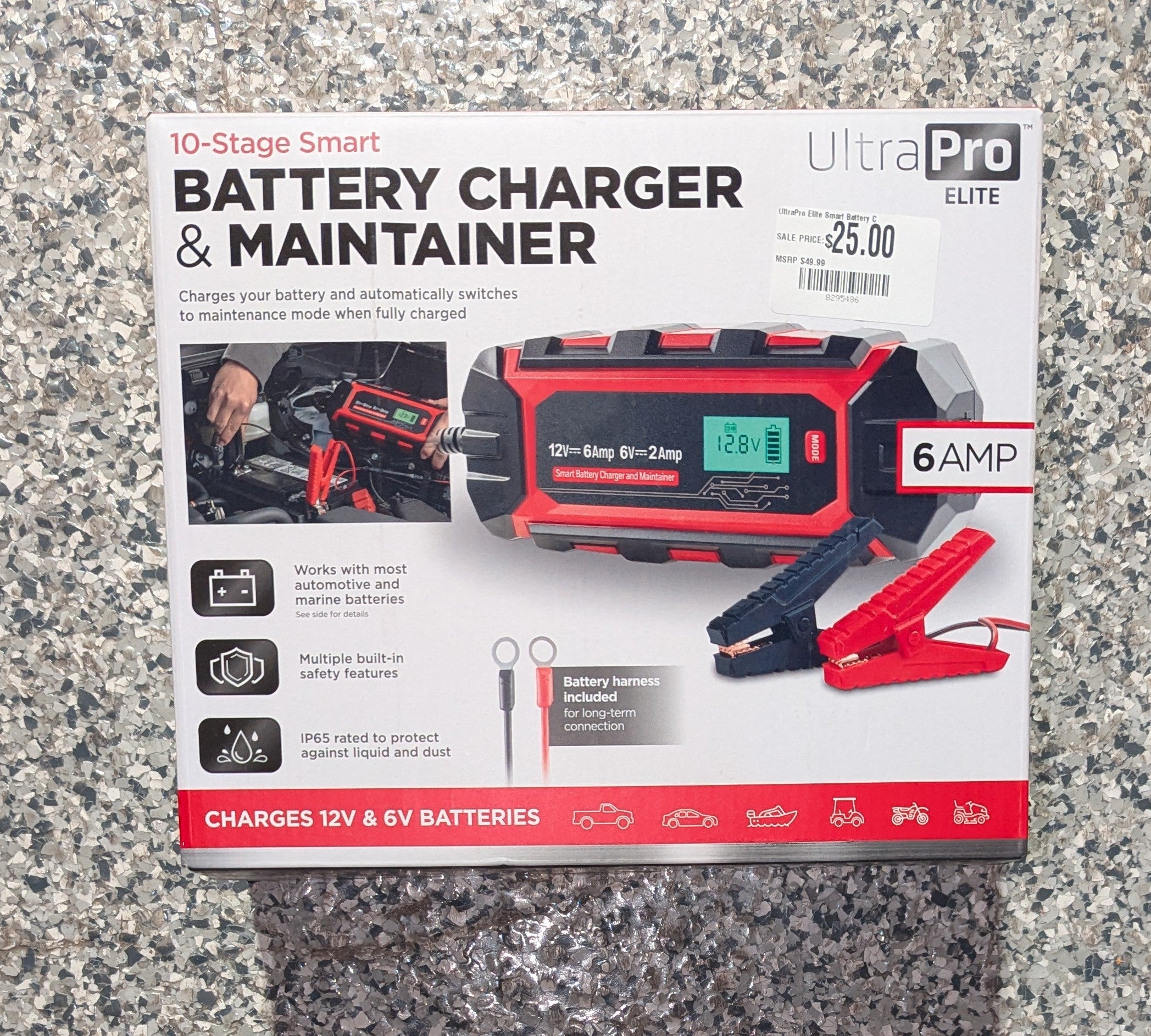 UltraPro Elite Smart Battery Charger and Maintainer, 6V/12V, 6A