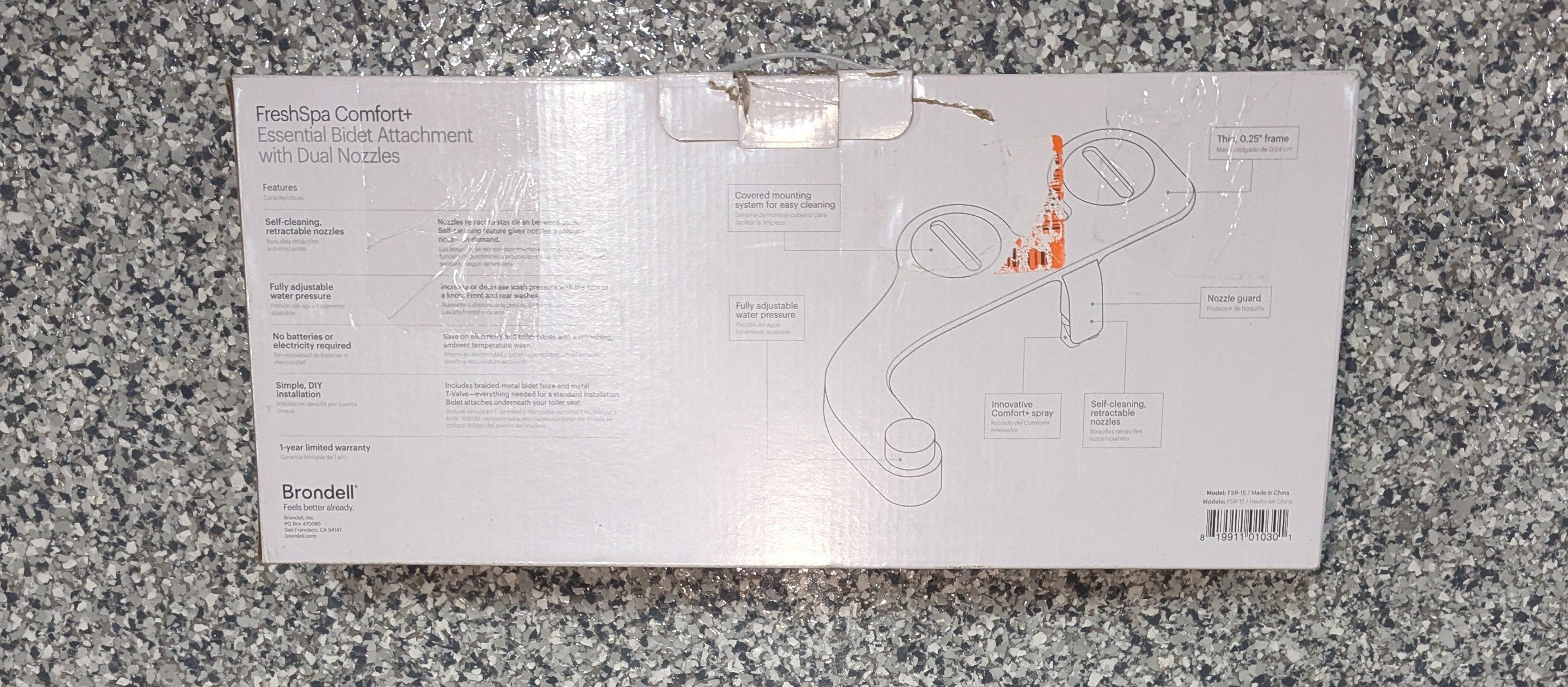 Brondell FreshSpa Comfort+ Non-Electric Bidet