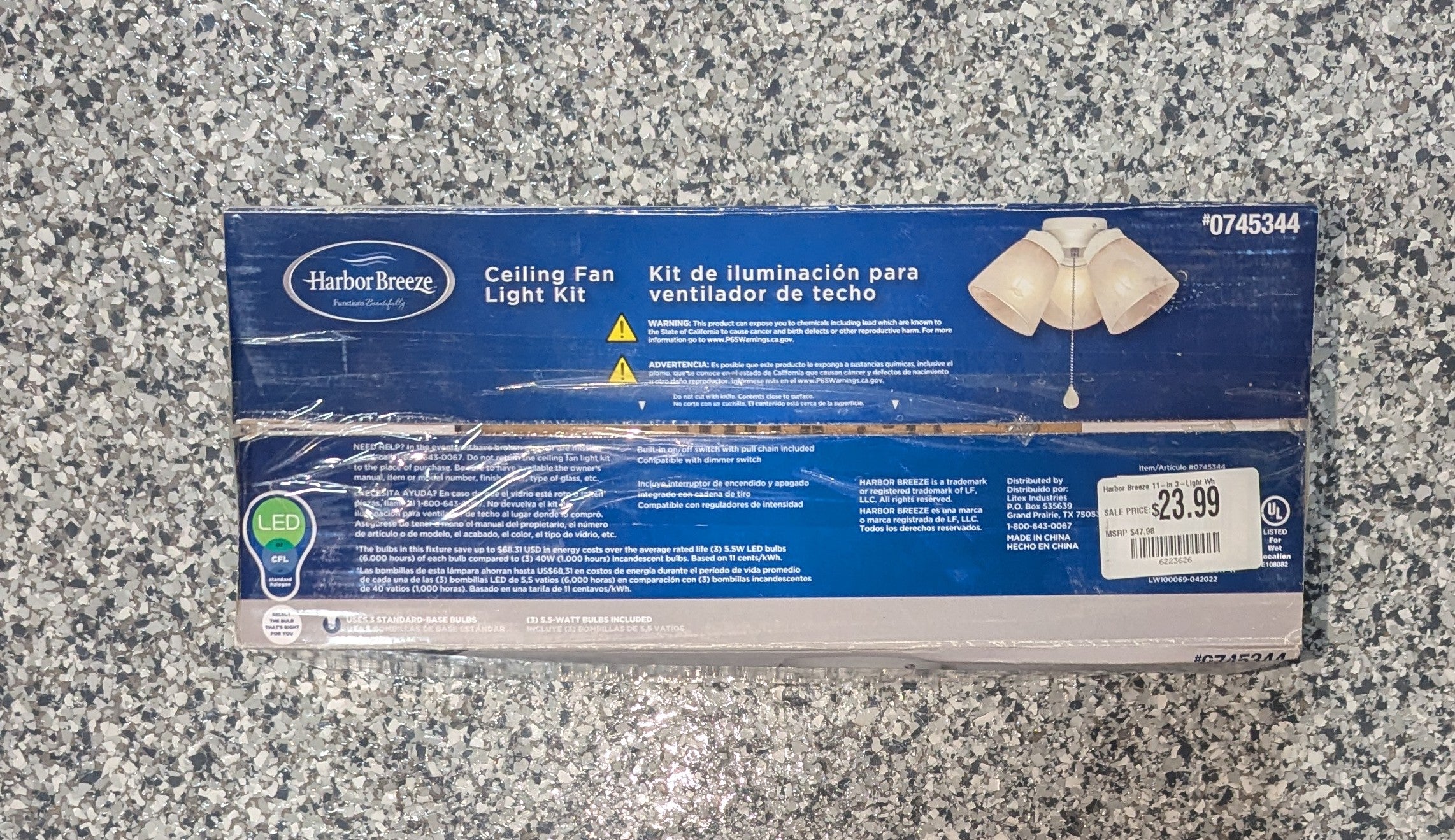 Harbor Breeze 11-in 3-Light White LED Ceiling Fan Light Kit