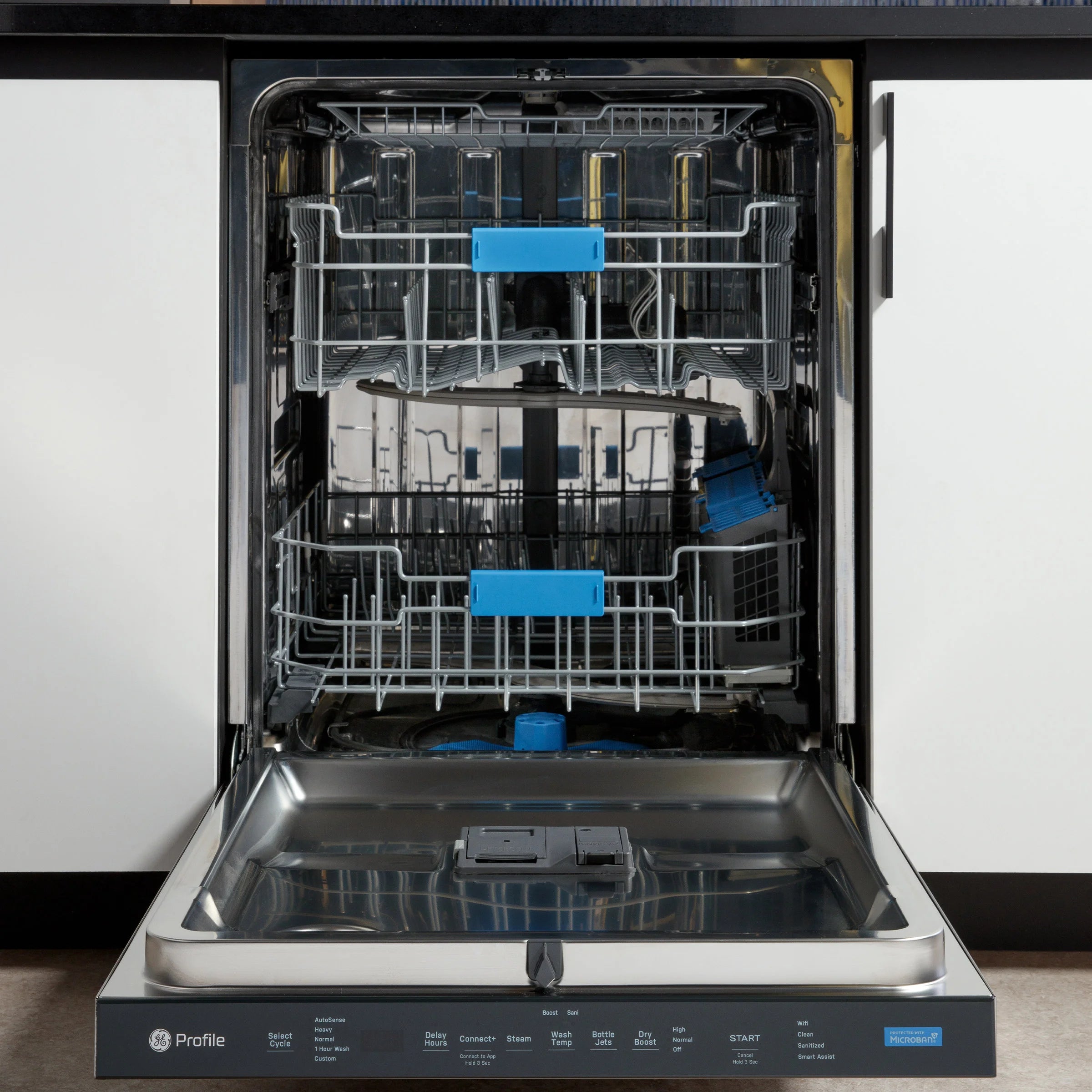 GE Profile 44 dBa Top Control Dishwasher with Stainless Steel Interior and Microban Antimicrobial Technology (PDT715SYVFS)