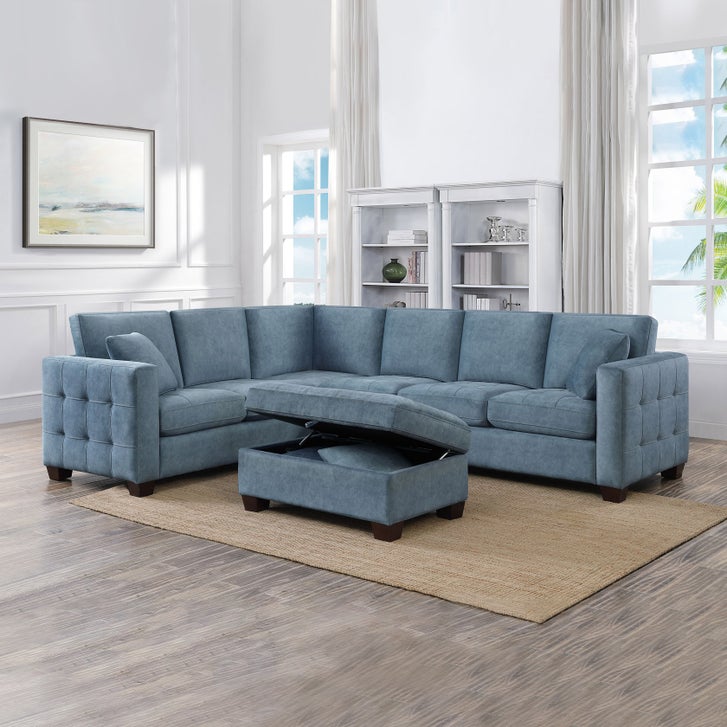 Kylie Fabric Sectional with Ottoman