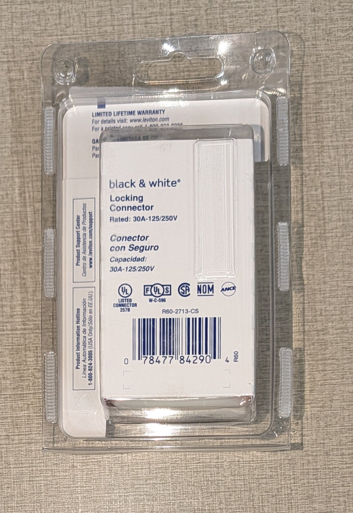 Leviton Commercial Nylon Curved Blade/Ground Locking Connector L14 - 30R 3 Pole 4 Wire - Stu's Home Improvement Outlet