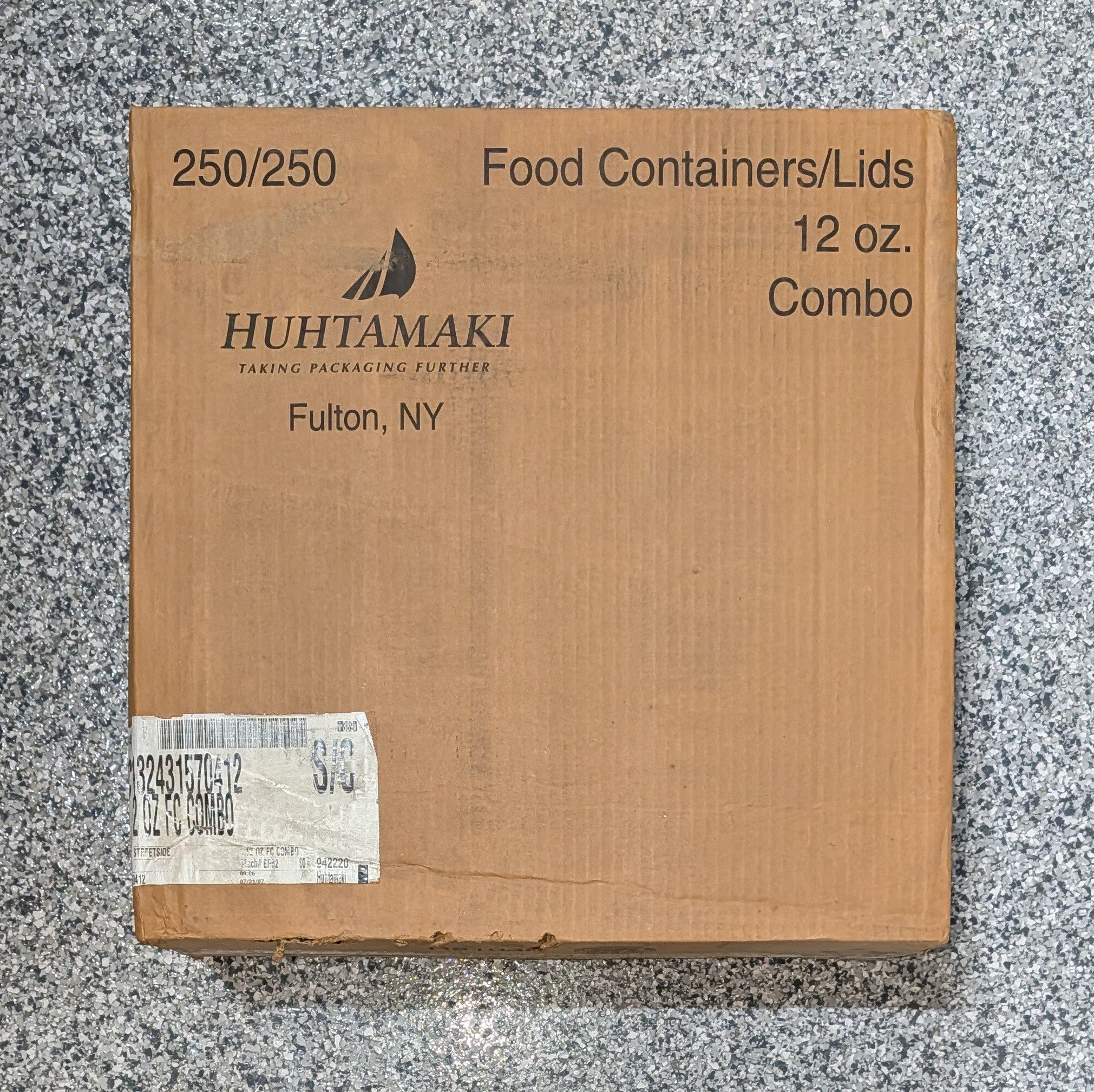 Huhtamaki 71850 Streetside Print 12 oz. Double Poly - Paper Soup / Hot Food Cup with Vented Paper Lid - 250/Case - Stu's Home Improvement Outlet