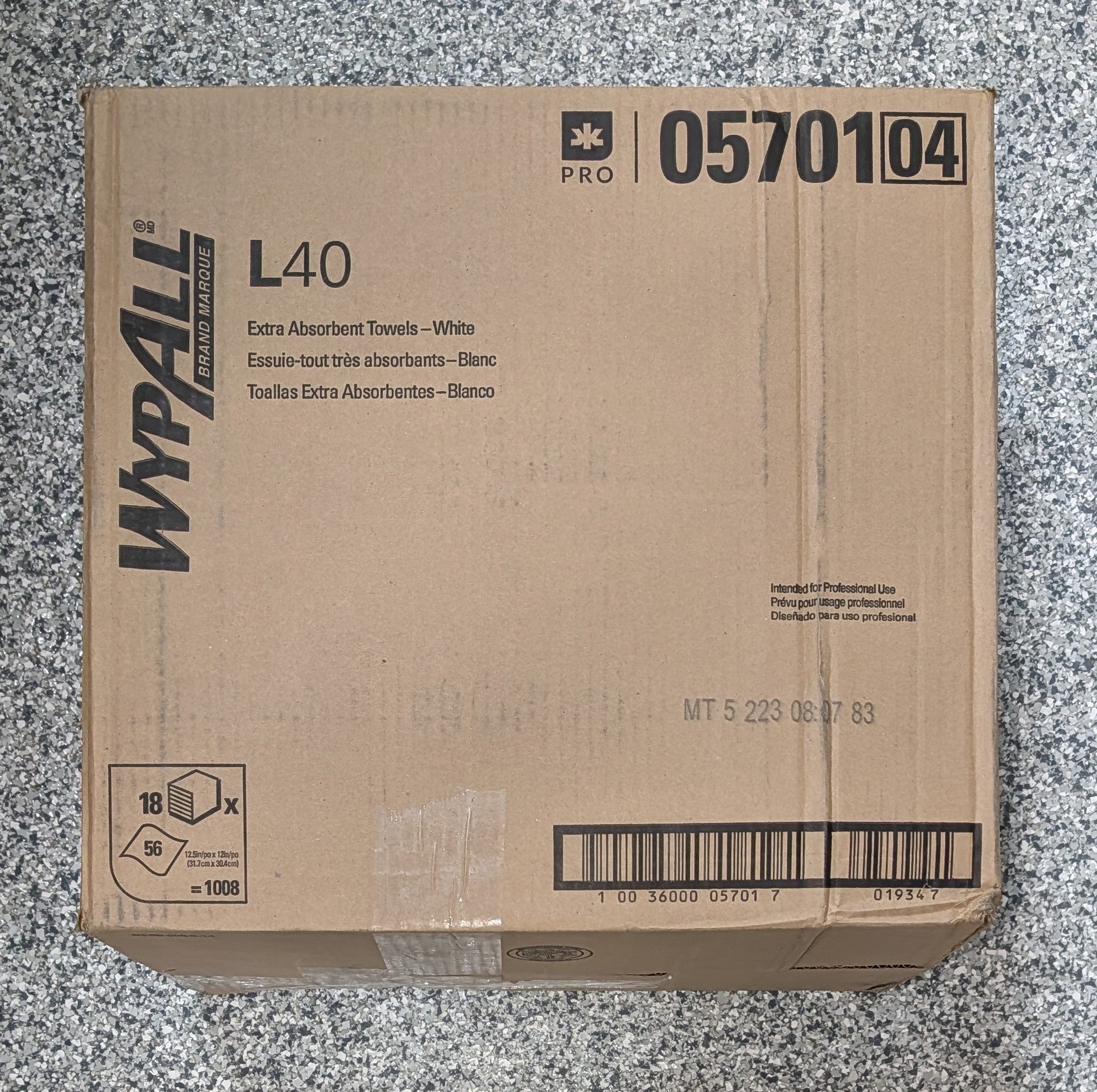 WYPALL Polyester Shop Towel, White, 12.5-in x 12-in - Absorbent Cleaning Cloths for Equipment, Liquids, and Oils - Pack of 1008