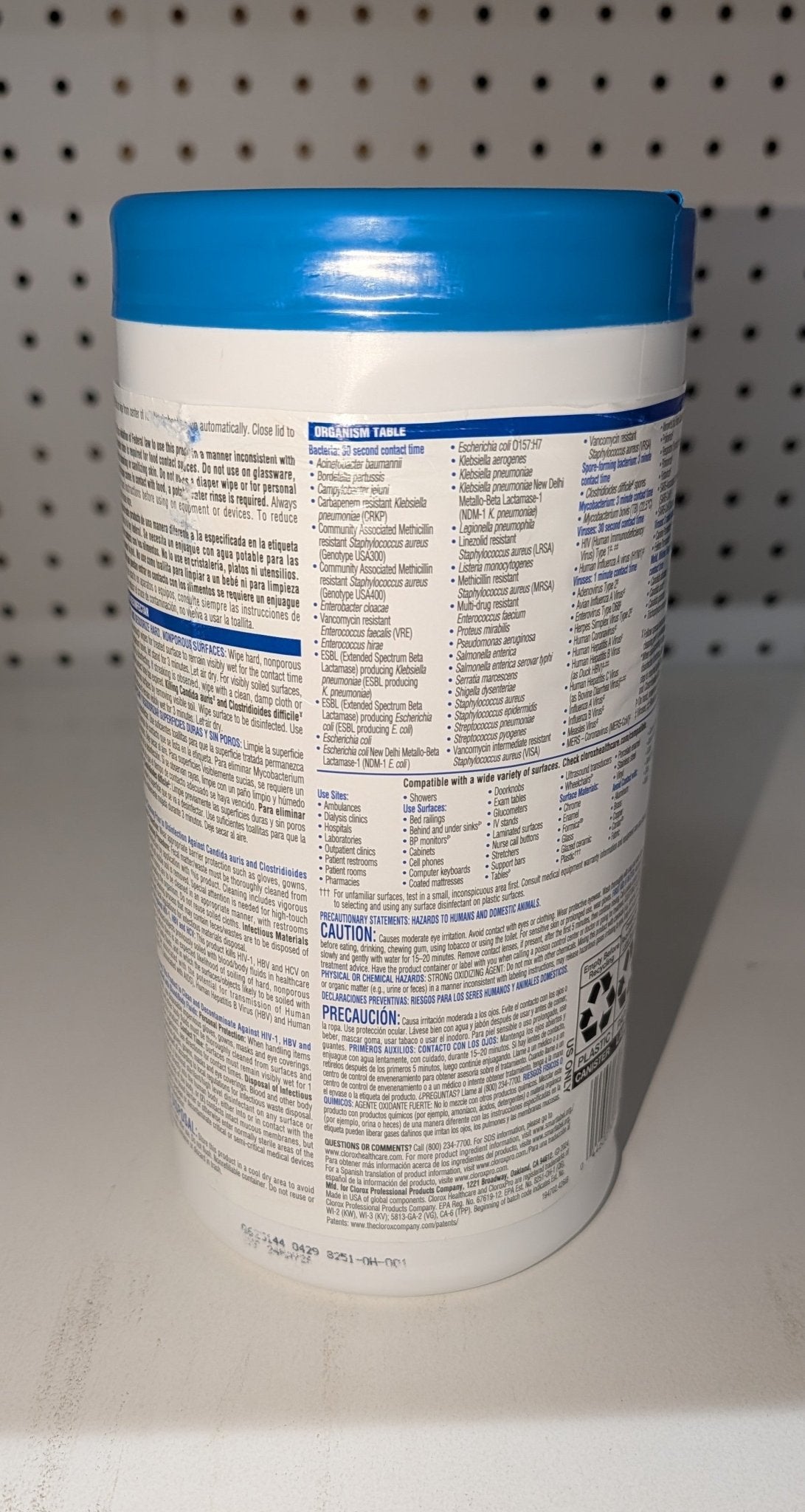 6 in. x 5 in. Unscented Bleach Germicidal Disinfecting Wipes, Canister (150 - Count) - Stu's Home Improvement Outlet