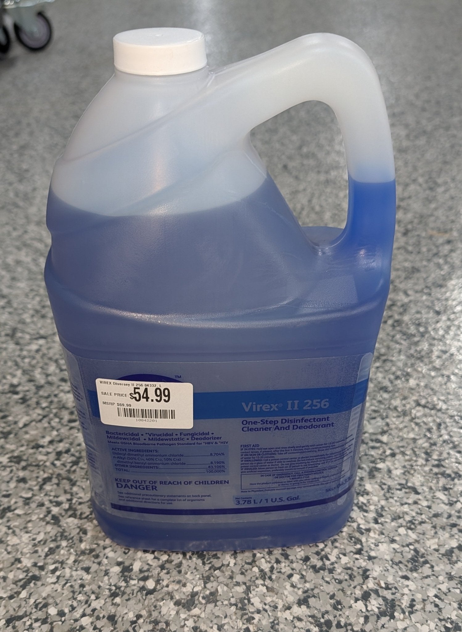 VIREX Diversey II 256 04332. Liquid Cleaner and Deodorant Mint Scent, Concentrate, 1 - Gallon - Stu's Home Improvement Outlet