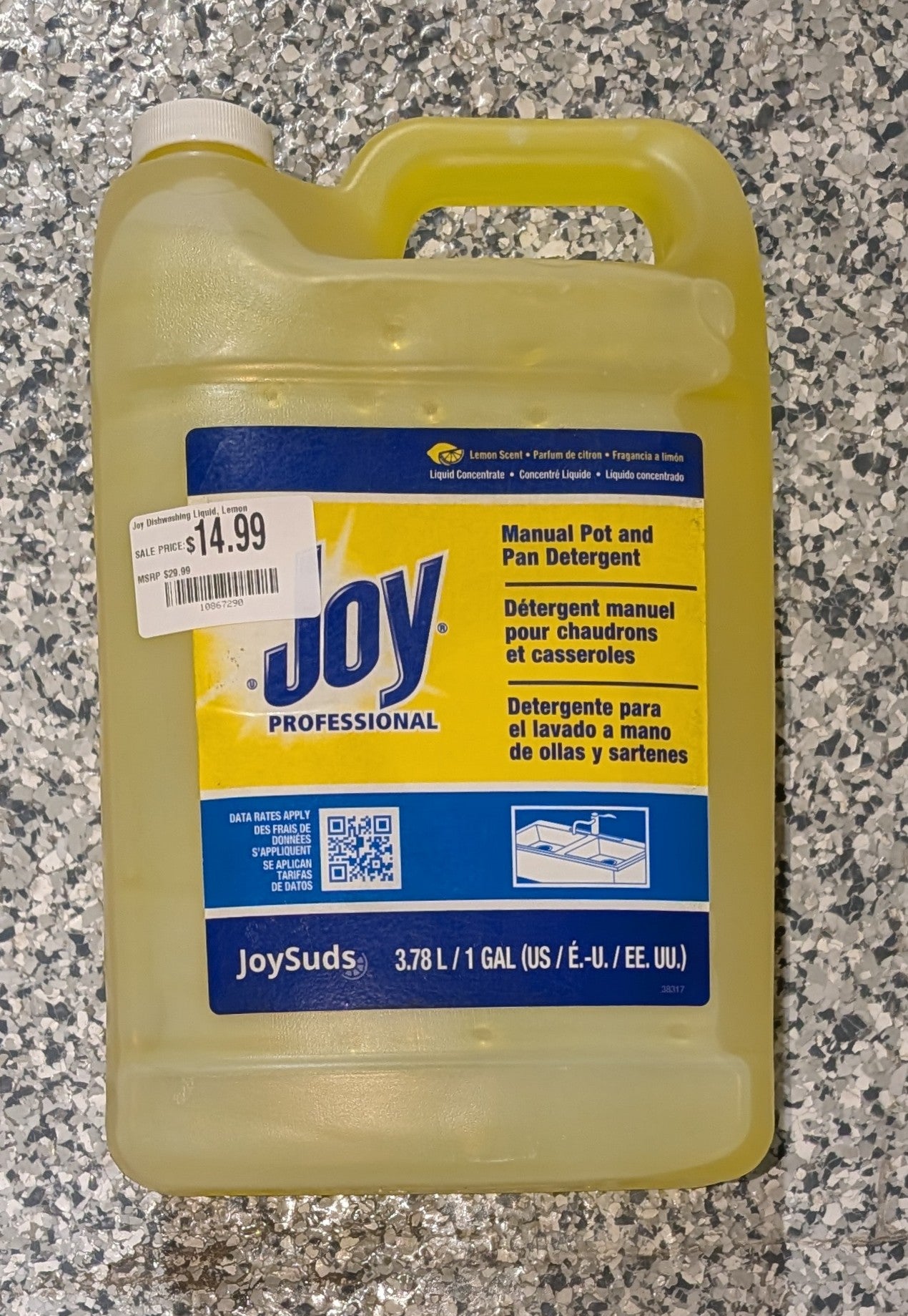 Joy Dishwashing Liquid, Lemon Scent, 1 gal Bottle - Stu's Home Improvement Outlet