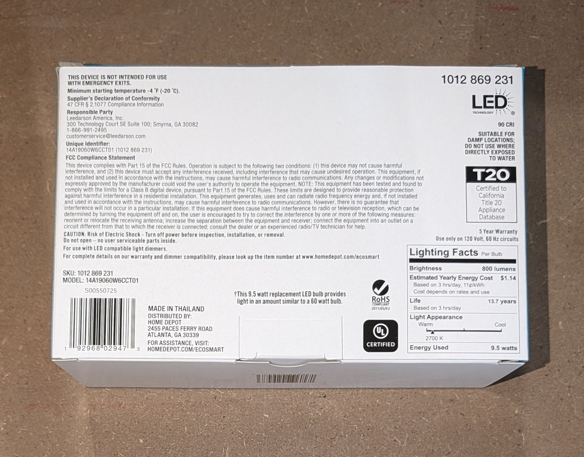 60 - Watt Equivalent A19 Dimmable LED Light Bulb with Selectable Color Temperature (4 - Pack) - Stu's Home Improvement Outlet