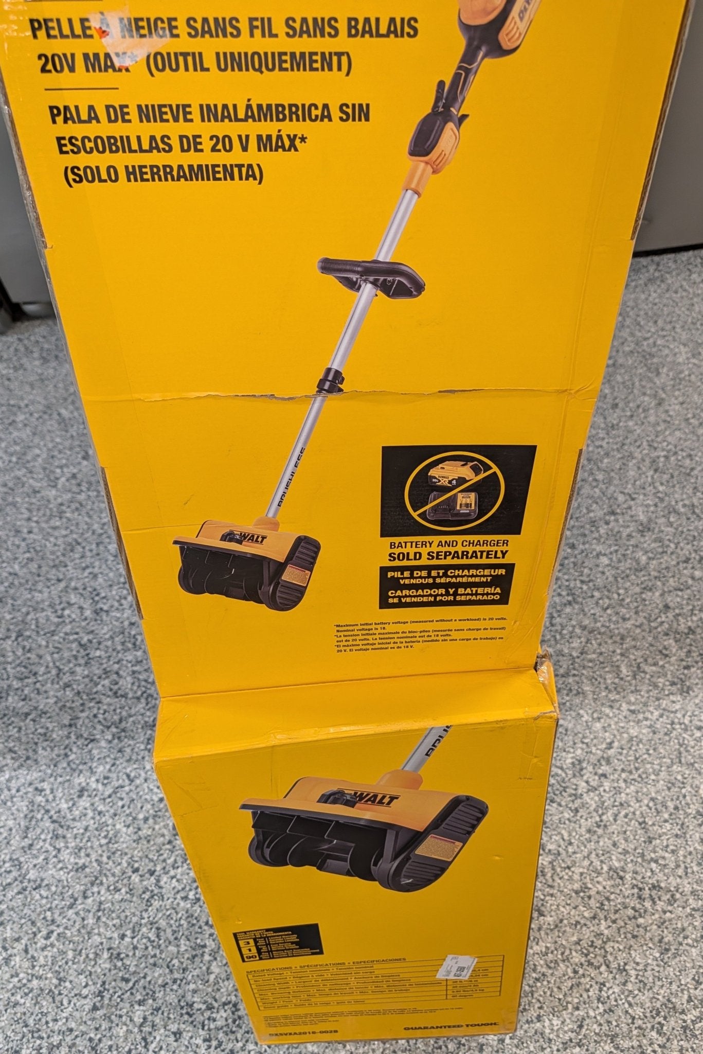 Dewalt 10 in. 20 - Volt MAX Battery Powered Snow Shovel Snow Thrower with Adjustable Direction and Telescopic Handle - Tool Only - Stu's Home Improvement Outlet