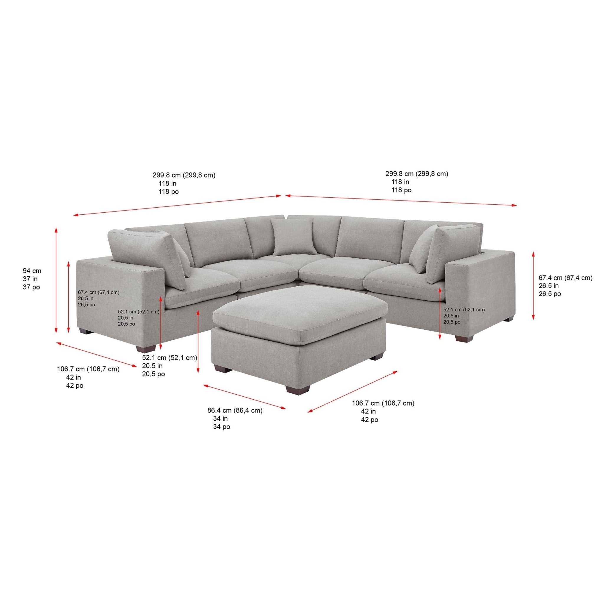 Thomasville Lowell 6 - piece Fabric Modular Sectional - Stu's Home Improvement Outlet