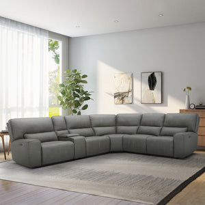 Sweeney Fabric Power Reclining Sectional with Power Headrests - Stu's Home Improvement Outlet