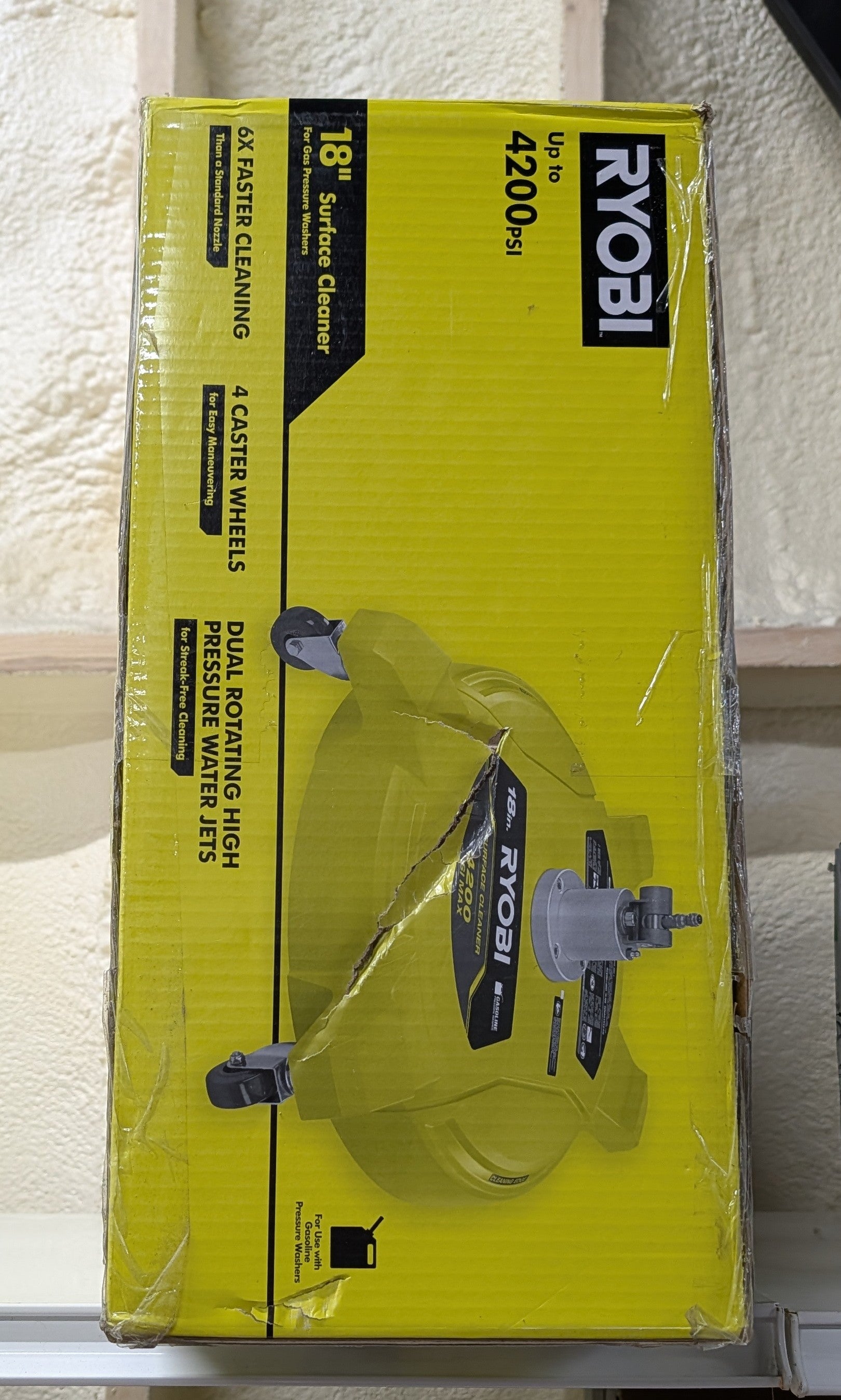 18 in. 4200 PSI Quick Connect Pressure Washer Surface Cleaner for Gas Pressure Washers with Caster Wheels