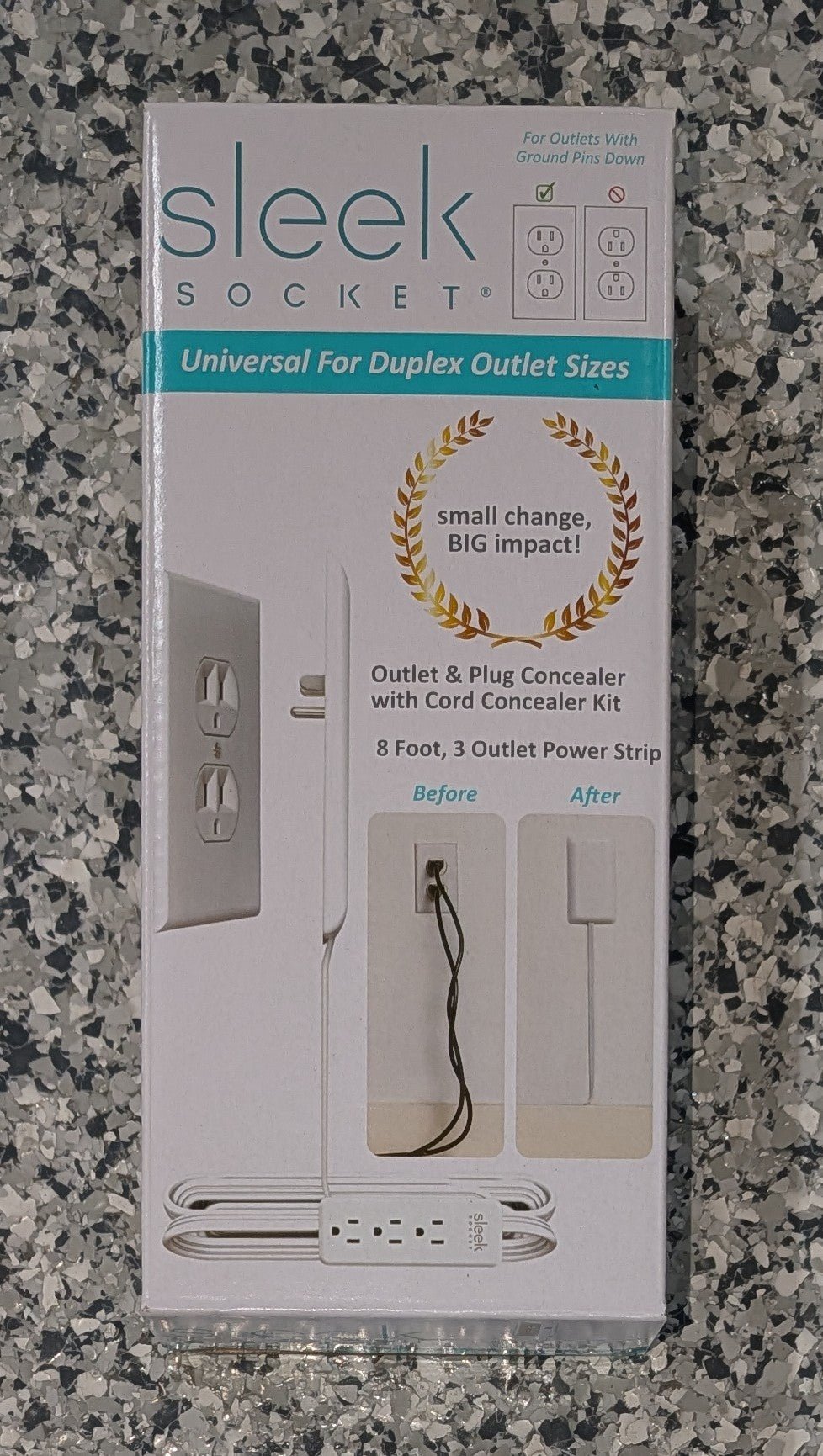 8 ft. 3 - Outlet Cord and Plug Concealer with Cord Management Kit - Stu's Home Improvement Outlet