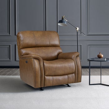 Barcalounger Presley Leather Power Rocker Recliner with Power Headrest - Stu's Home Improvement Outlet