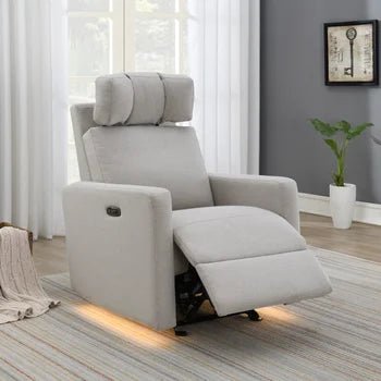 Tallula Fabric Power Glider Recliner with Power Headrest - Stu's Home Improvement Outlet