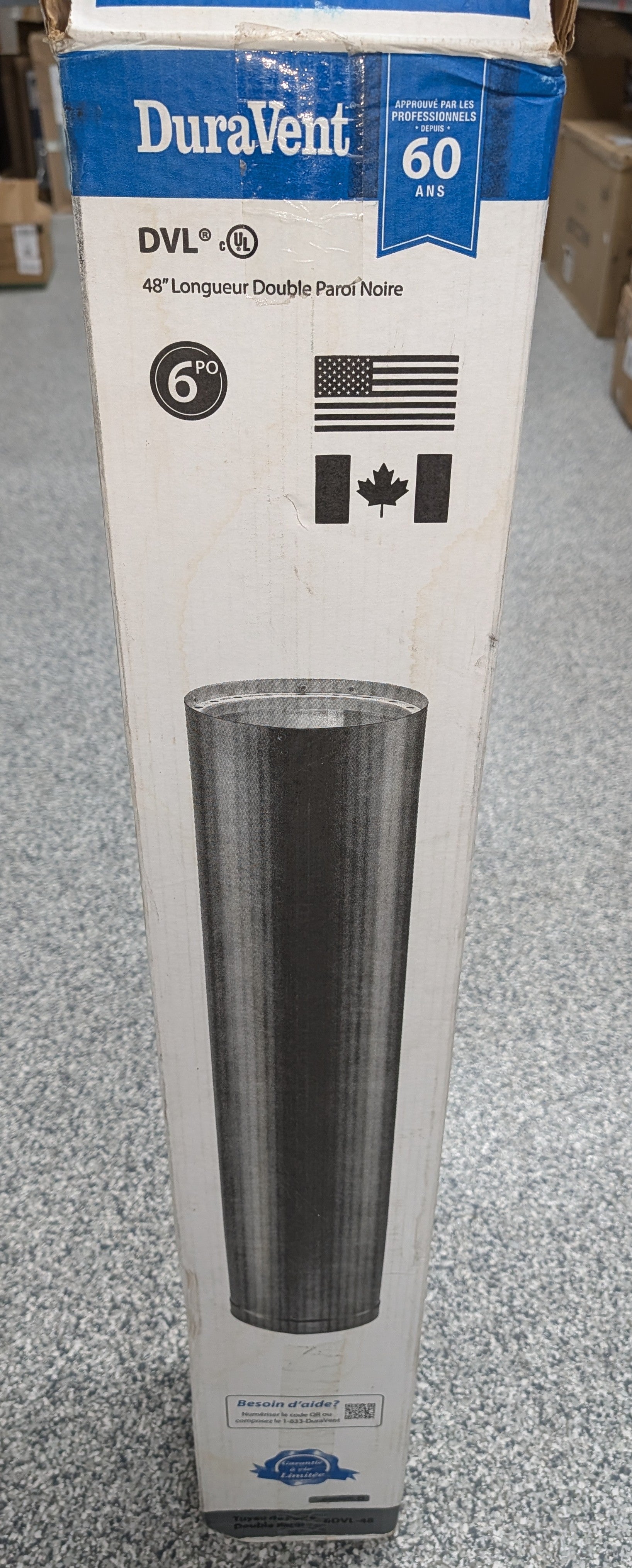DVL 6 in. x 48 in. Double-Wall Black Chimney Stove Pipe Chimney Pipe