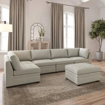 Thomasville Tisdale Modular Sectional 6 - piece Beige with Storage Ottoman - Stu's Home Improvement Outlet