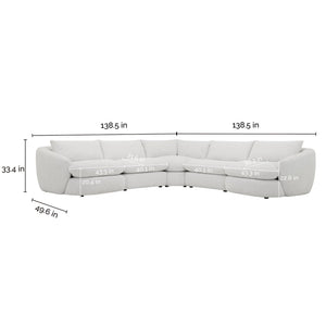 Holley 5 - piece Modular Fabric Sectional - Stu's Home Improvement Outlet