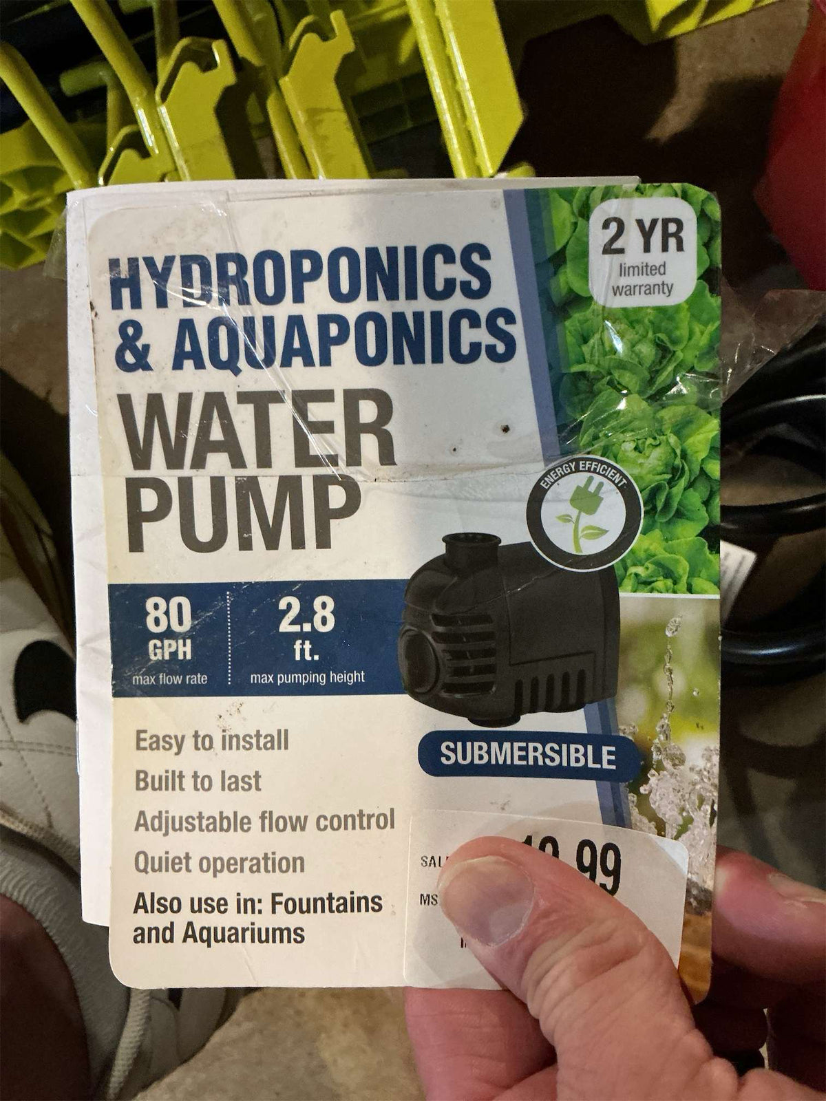 pond boss 80 GPH Submersible Water Pump for Hydroponics, Aquaponics, Fountains, and Aquariums – Quiet, Adjustable Flow, Energy-Efficient, Includes Tubing Adapters