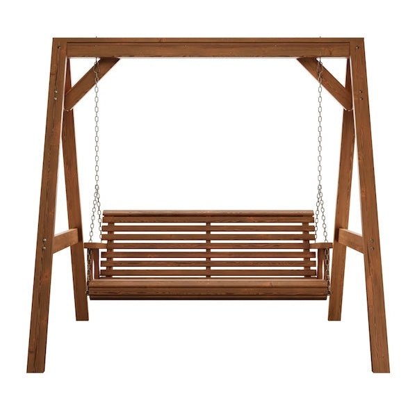 Amish Casual Roll Back Swing with A - Frame Stand - Freestanding Wood Porch Swing for Patio, Yard or Garden - Stu's Home Improvement Outlet