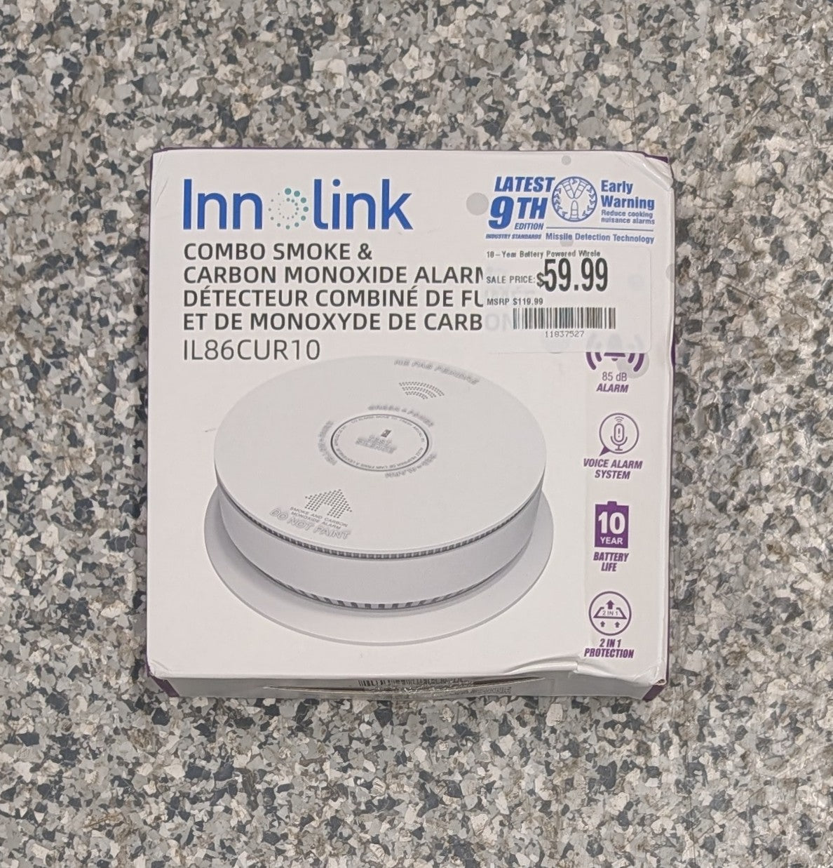 10-Year Battery Powered Wireless Interconnected Smoke and Carbon Monoxide Detector with Voice Alarm(1-Pack)