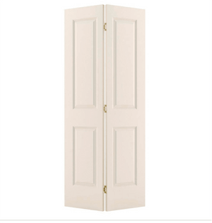 36 in. x 80 in. 2 Panel Carrara Primed Hollow Core White Smooth Molded Single Bi - Fold Interior Door - Stu's Home Improvement Outlet