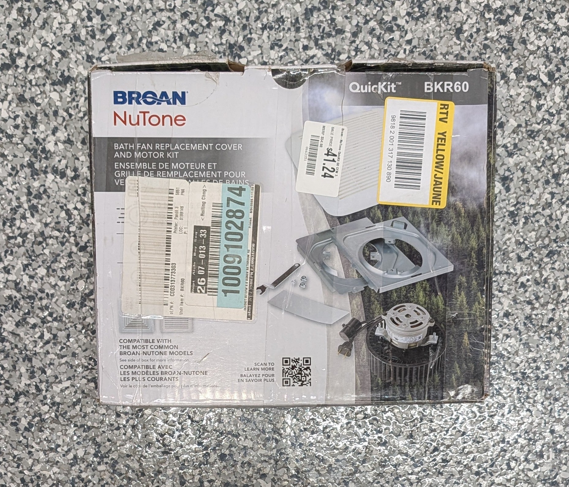 Broan-NuTone QuicKit 60 CFM 3.0 Sones Bathroom Replacement Motor and Grille/Cover