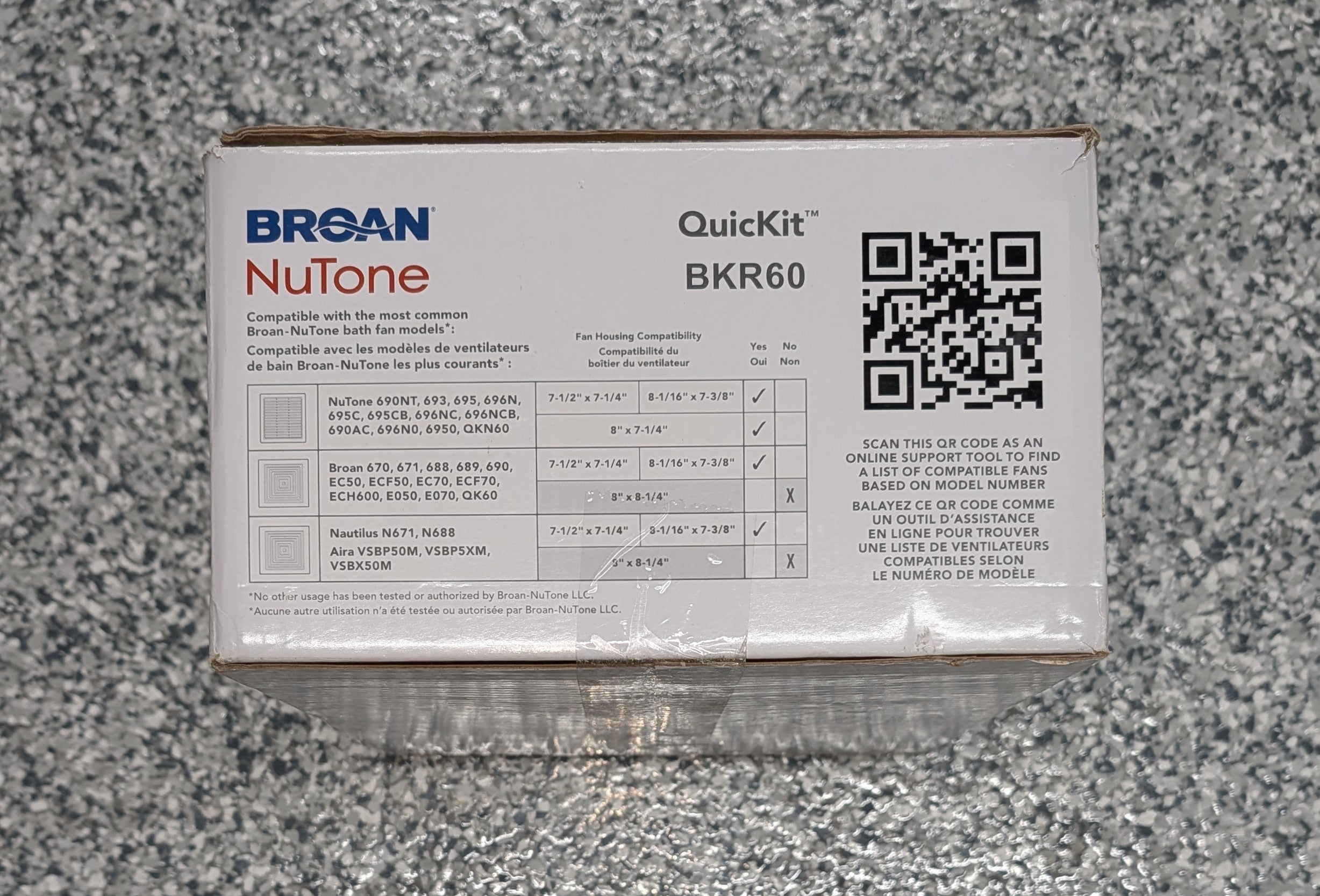Broan-NuTone QuicKit 60 CFM 3.0 Sones Bathroom Replacement Motor and Grille/Cover
