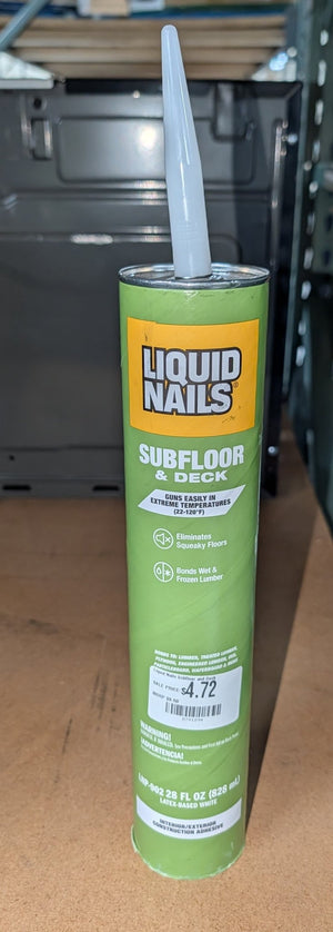 Liquid Nails Subfloor and Deck 28 oz. Tan Low VOC Construction Adhesive - Stu's Home Improvement Outlet