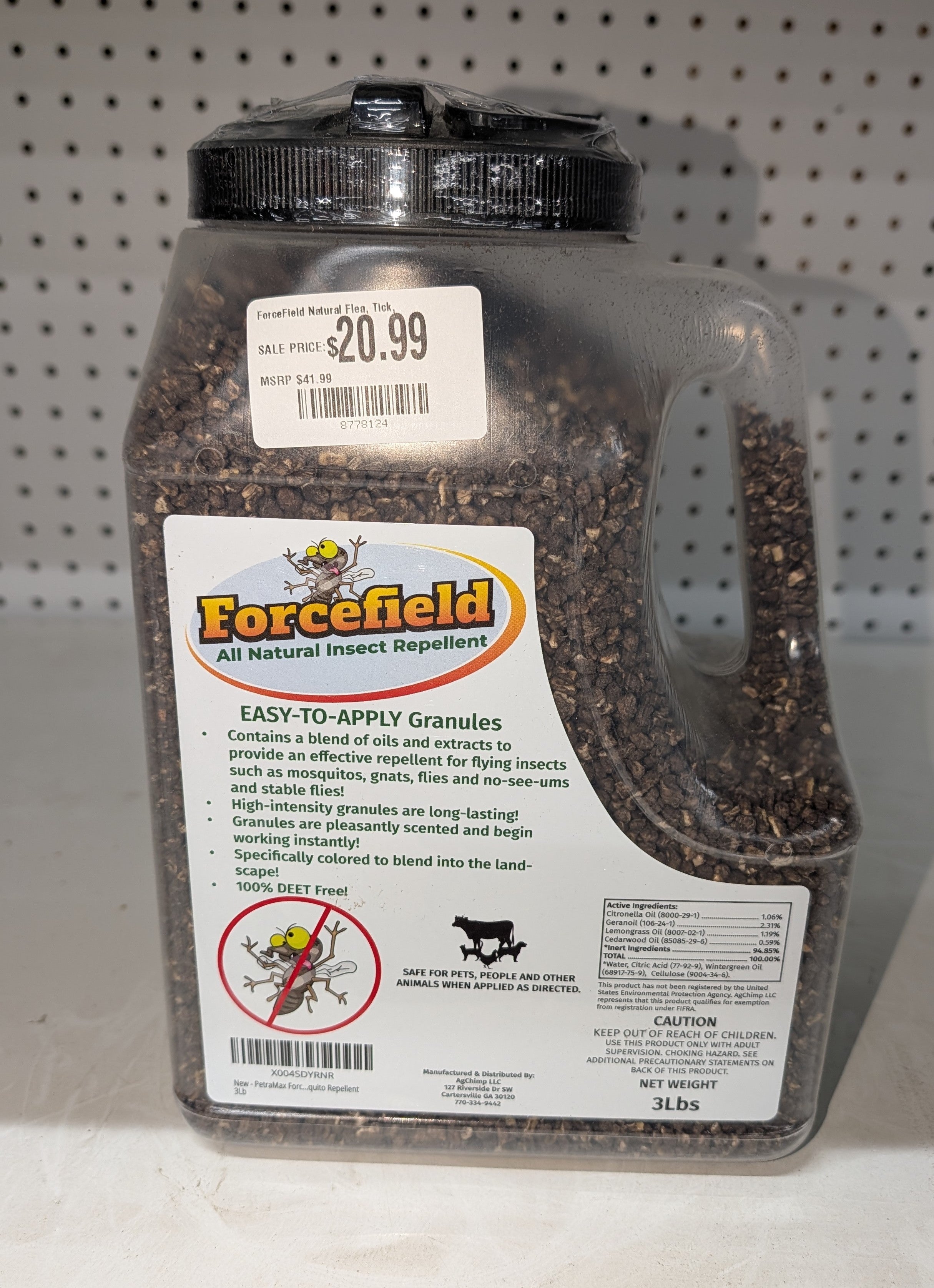 ForceField Natural Flea, Tick, Mosquito Yard Treatment - Repellent Granules for Backyard Mosquito Control | Pet Safe, DEET-Free Outdoor Control | Long-Lasting Barrier for Lawns, Patios, & Barns 3 LB