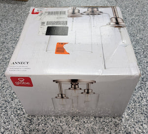 Annecy 3 - Light Brushed Steel Semi - Flush Mount Ceiling Light with Clear Glass Shades - Stu's Home Improvement Outlet