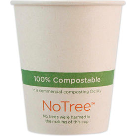 World Centric NoTree Paper Hot Cups, 6 Oz, Natural, Pack of 1,000 Cups