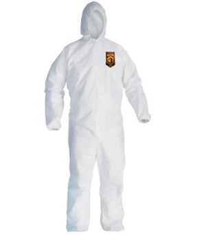Kleenguard A30 Coveralll, Zipper Front, Elastic Back, Wrist and Ankles, Hood, White, X - Large - All - Stu's Home Improvement Outlet