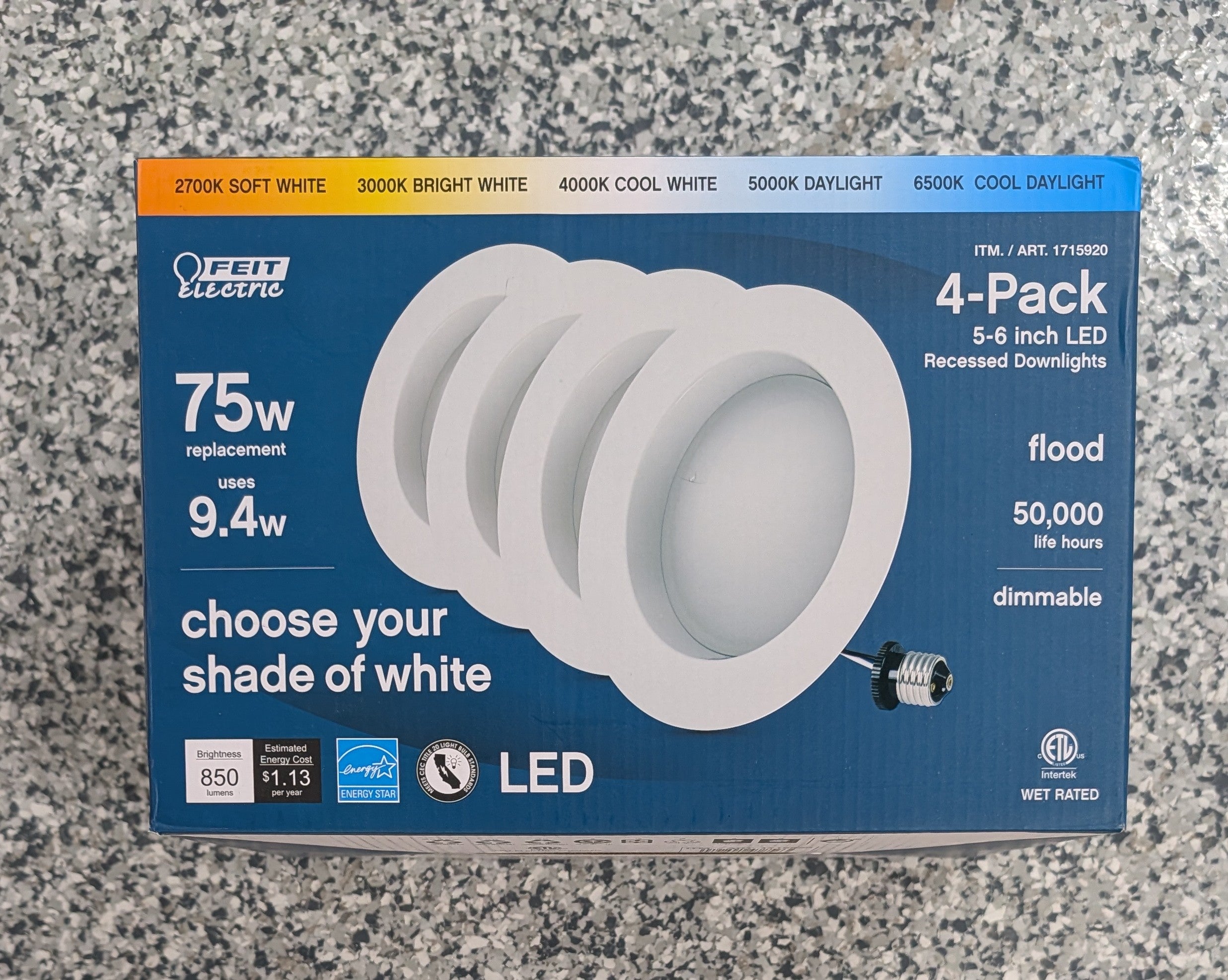Feit Electric 75W Replacement 5-CCT LED Recessed Downlight 4-pack